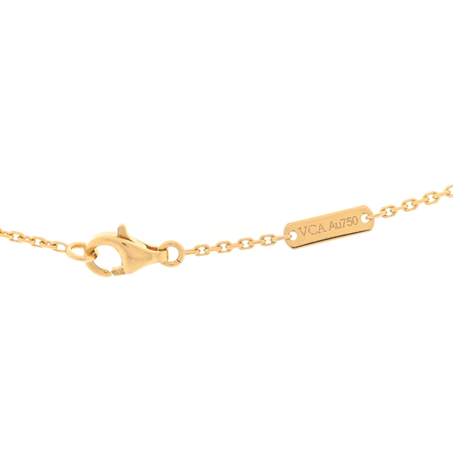18K Yellow Gold Black Onyx Vintage Alhambra Pendant Necklace