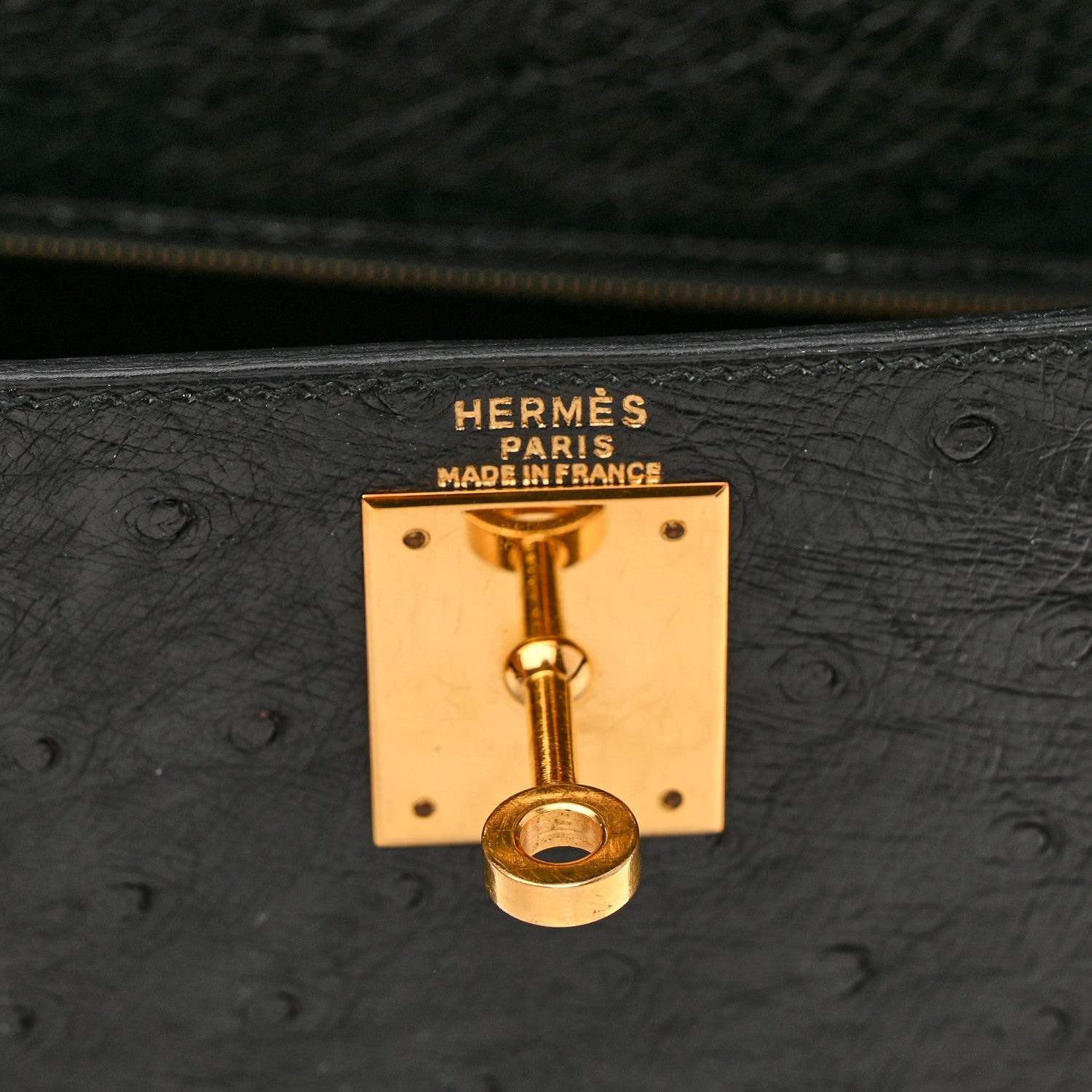 Hermes Ostrich Kelly Sellier 28 Black 6 of 18