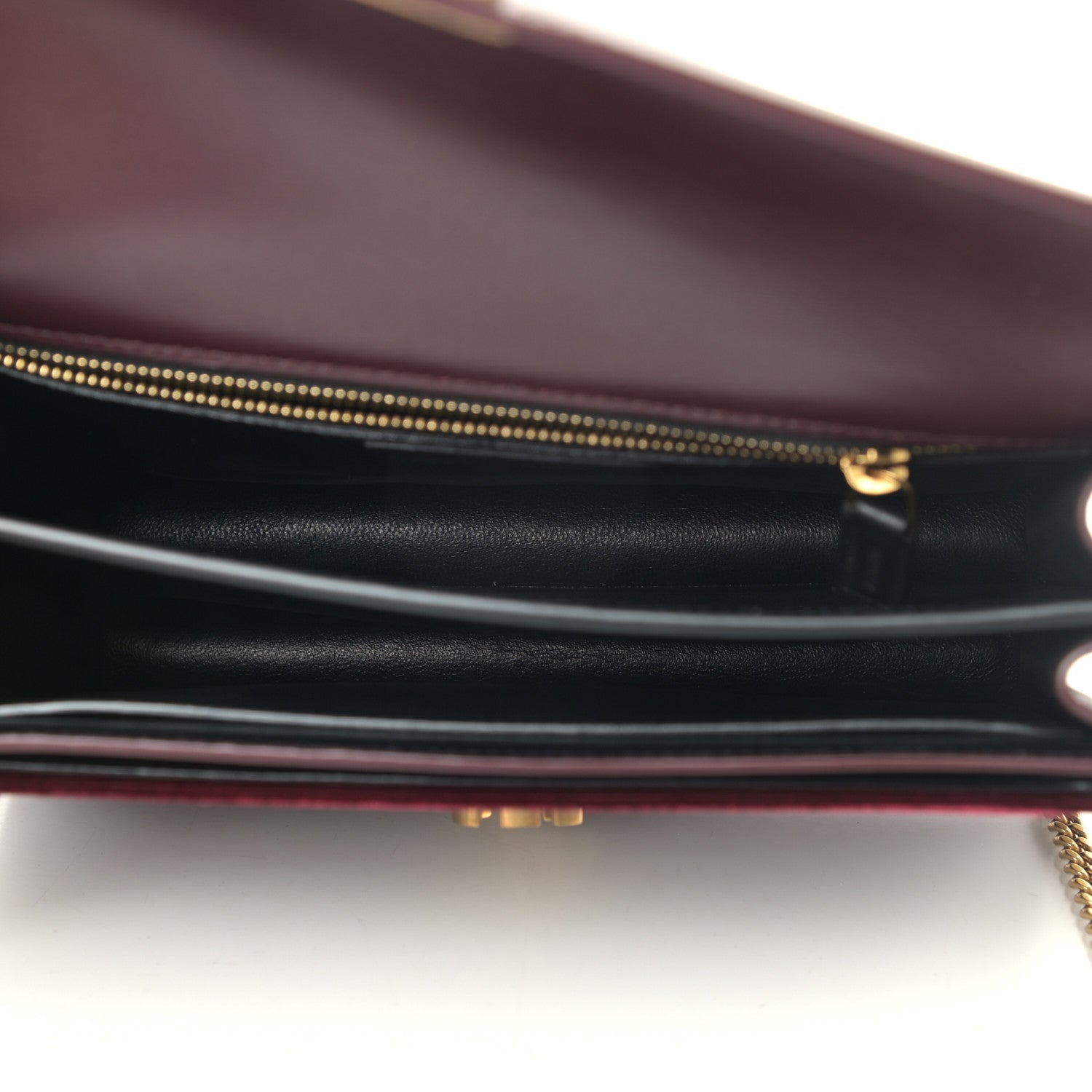 Saint Laurent Velvet Monogram Cassandra Clasp Bag Burgundy 5 of 12