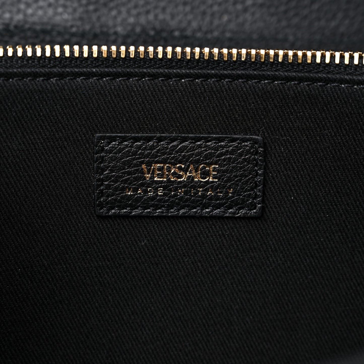 Grained Calfskin Virtus Wallet On Chain Black