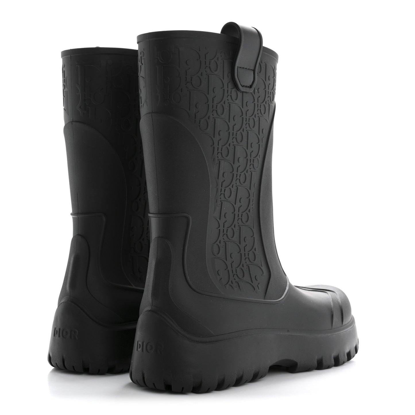 Rubber Oblique Garden Rain Boots 39 Black