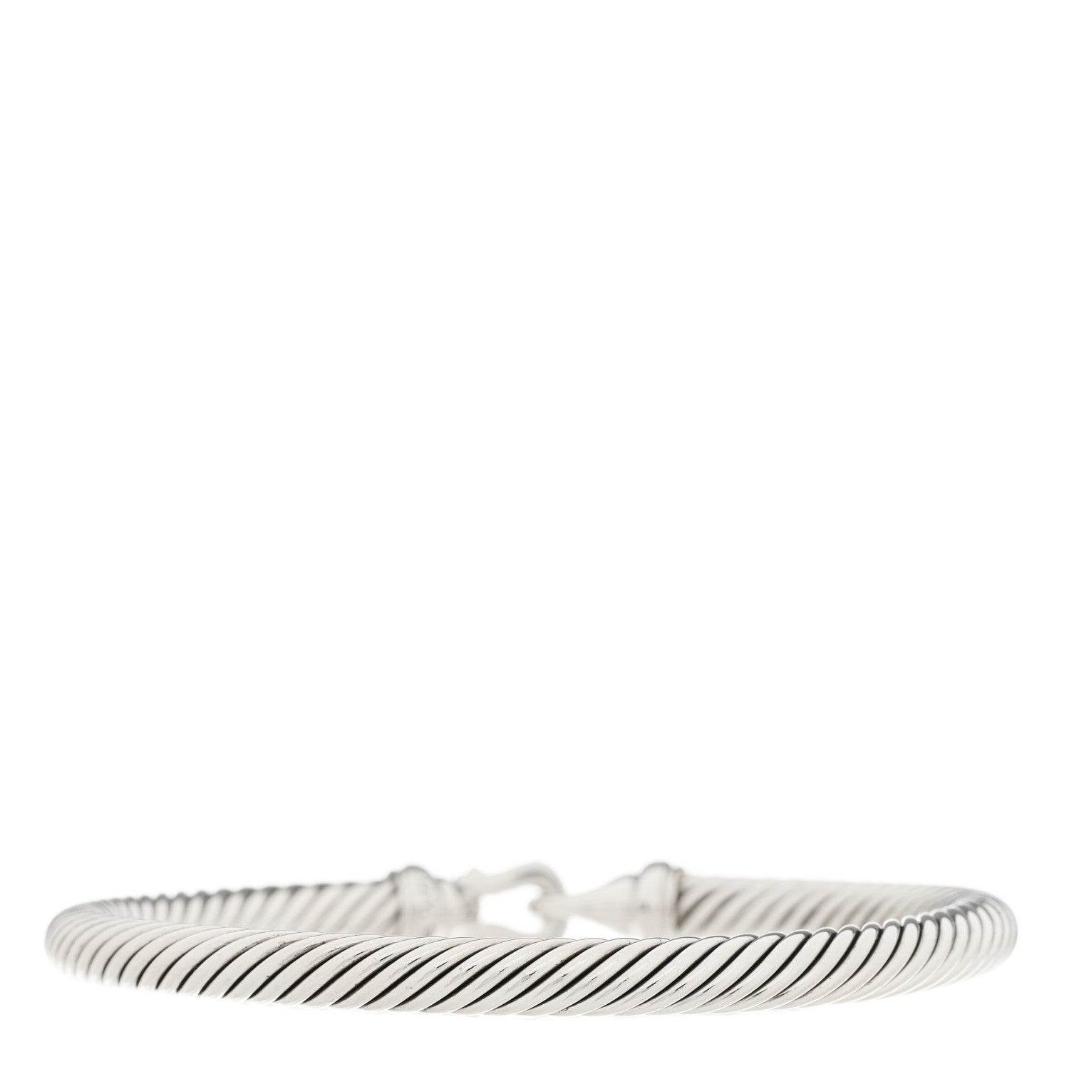 David Yurman Sterling Silver Diamond 5mm Cable Buckle Bracelet 2 of 4