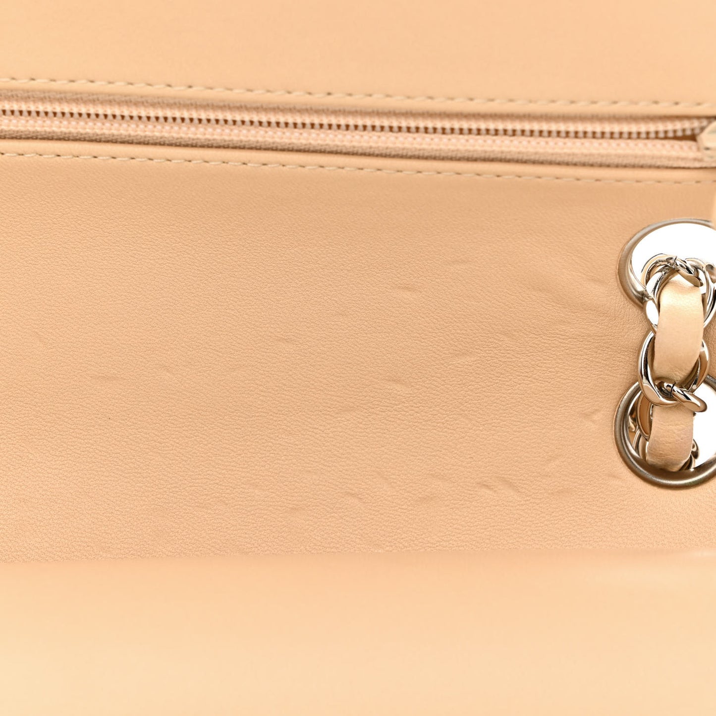 Lambskin Quilted Medium Double Flap Beige