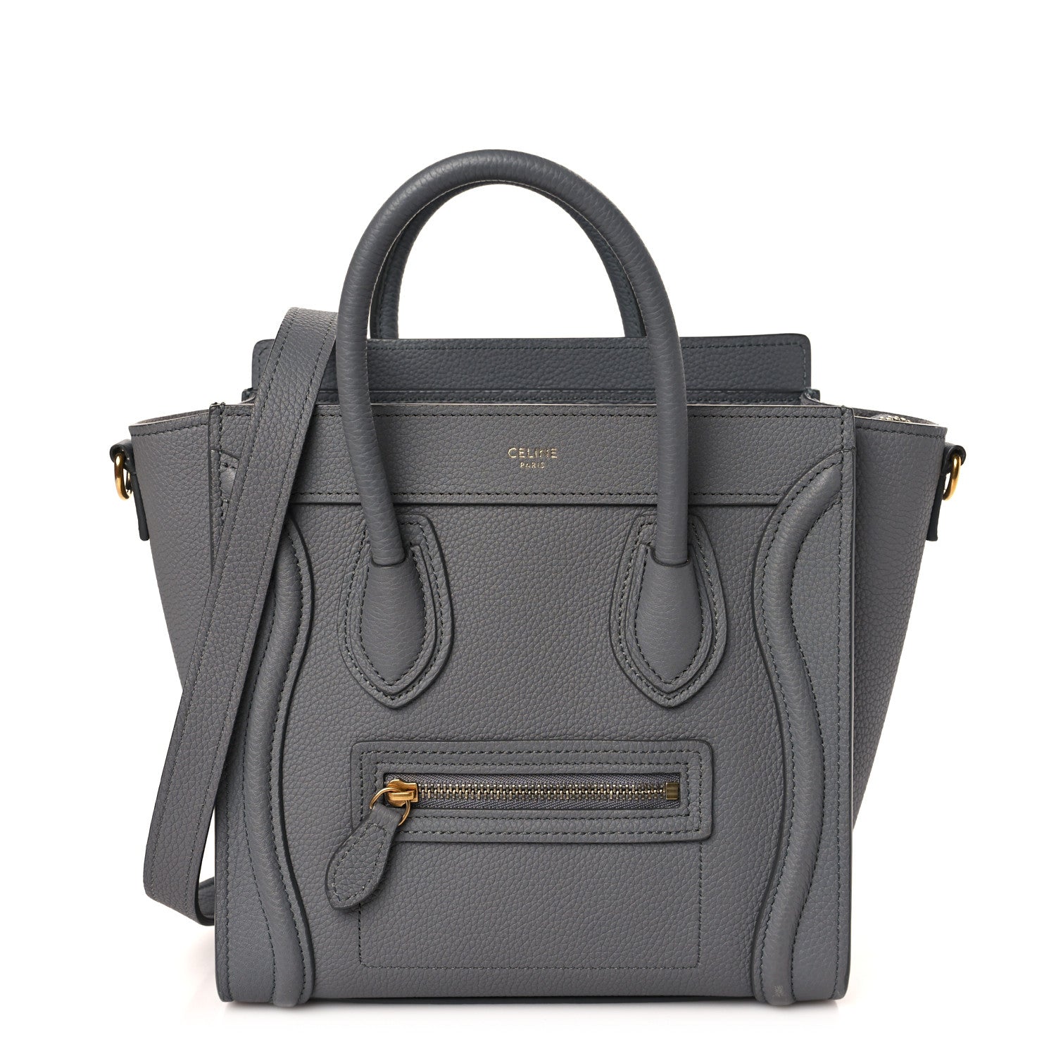 Celine Baby Drummed Calfskin Nano Luggage Kohl 1 of 10