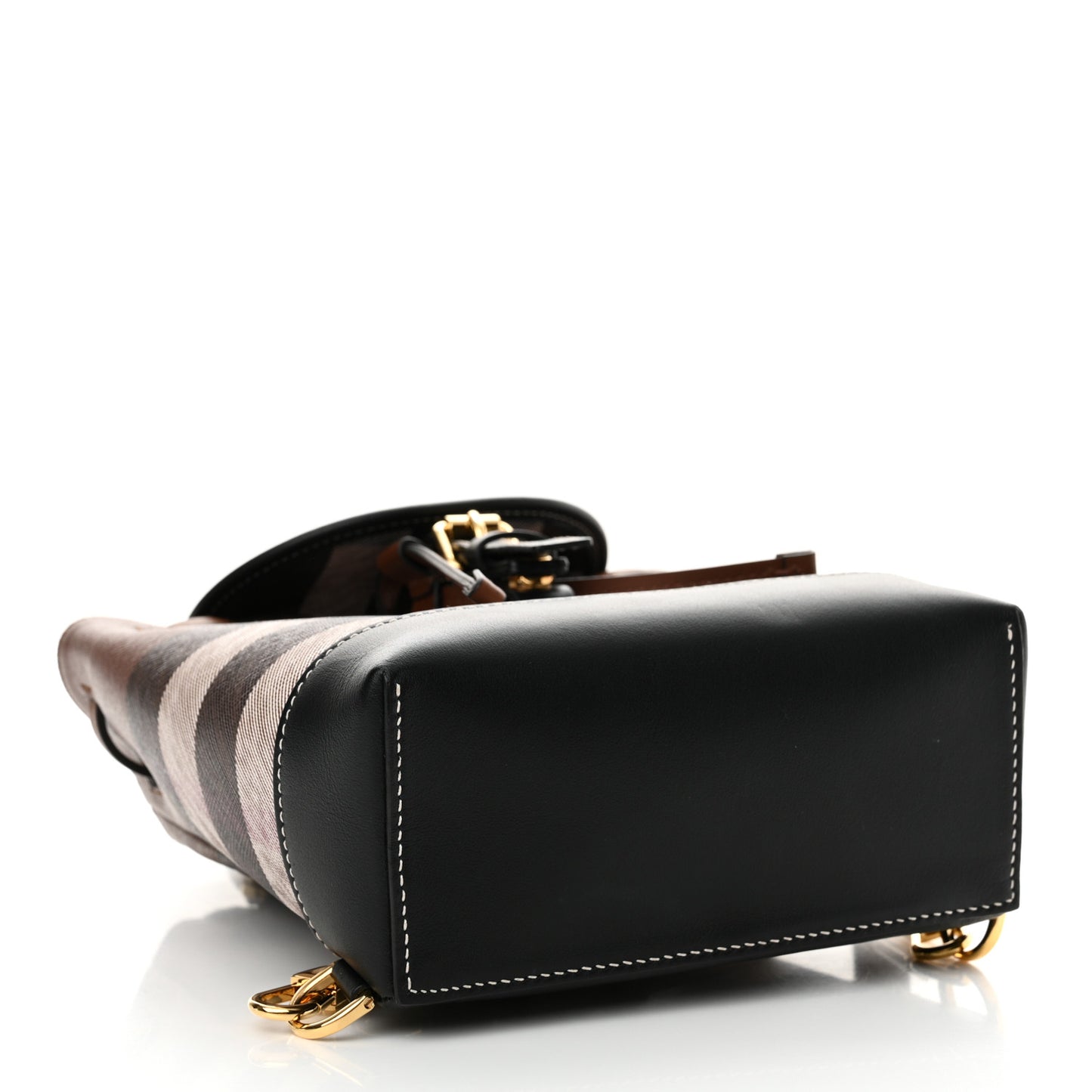 House Check Canvas Calfskin Micro Backpack Dark Birch Brown