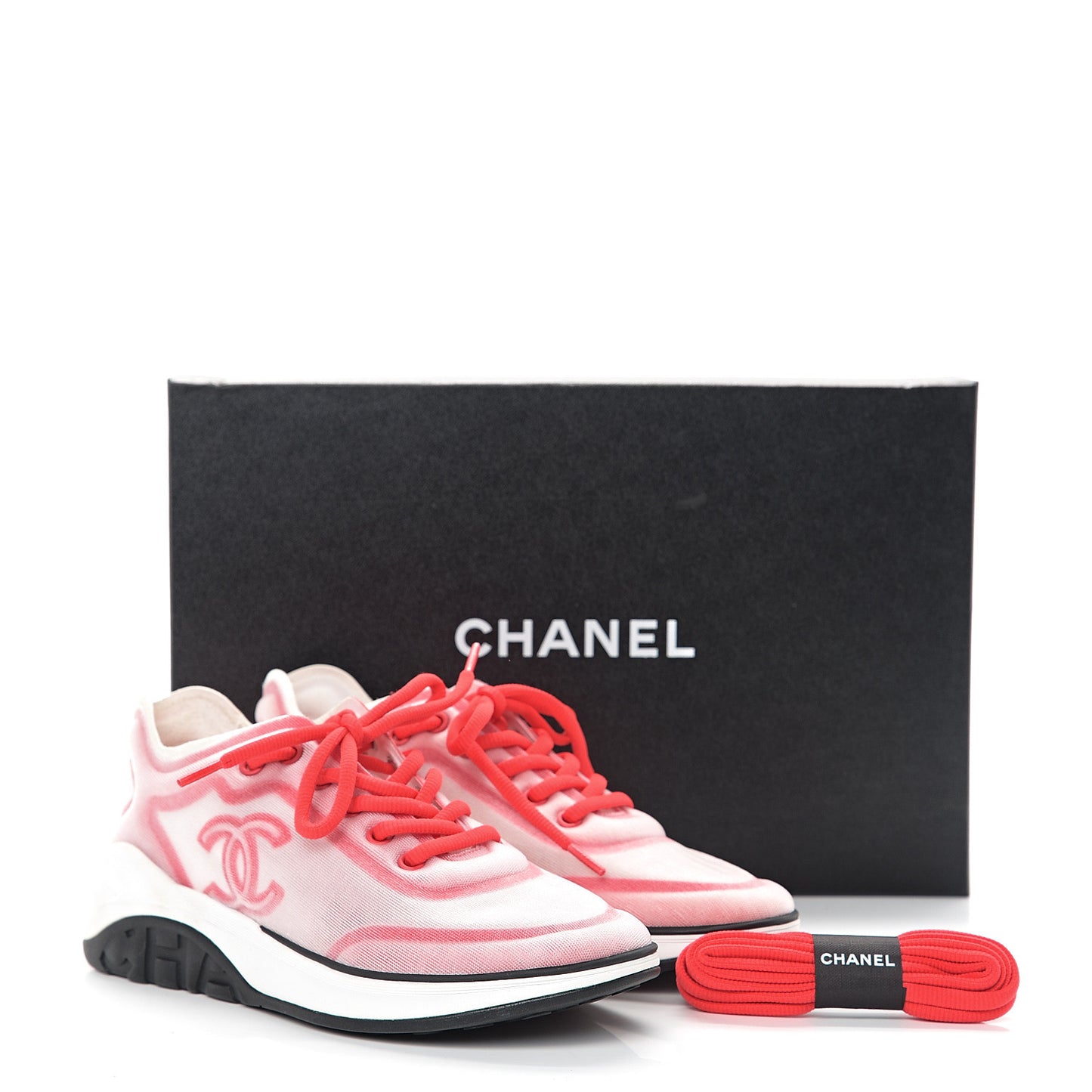 Lycra Fabric CC Sneakers 36.5 White Red