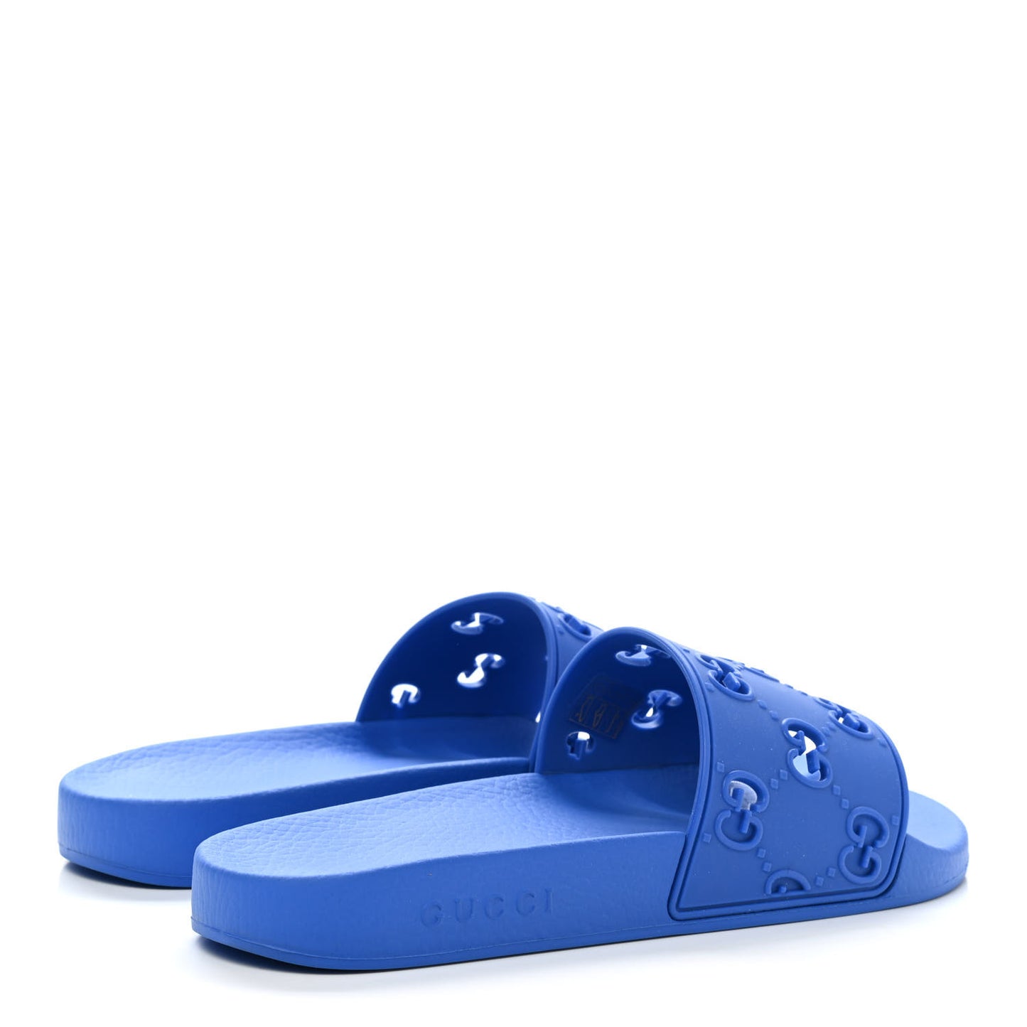 Rubber GG Monogram Mens Slide Sandals 8 Bright Splash