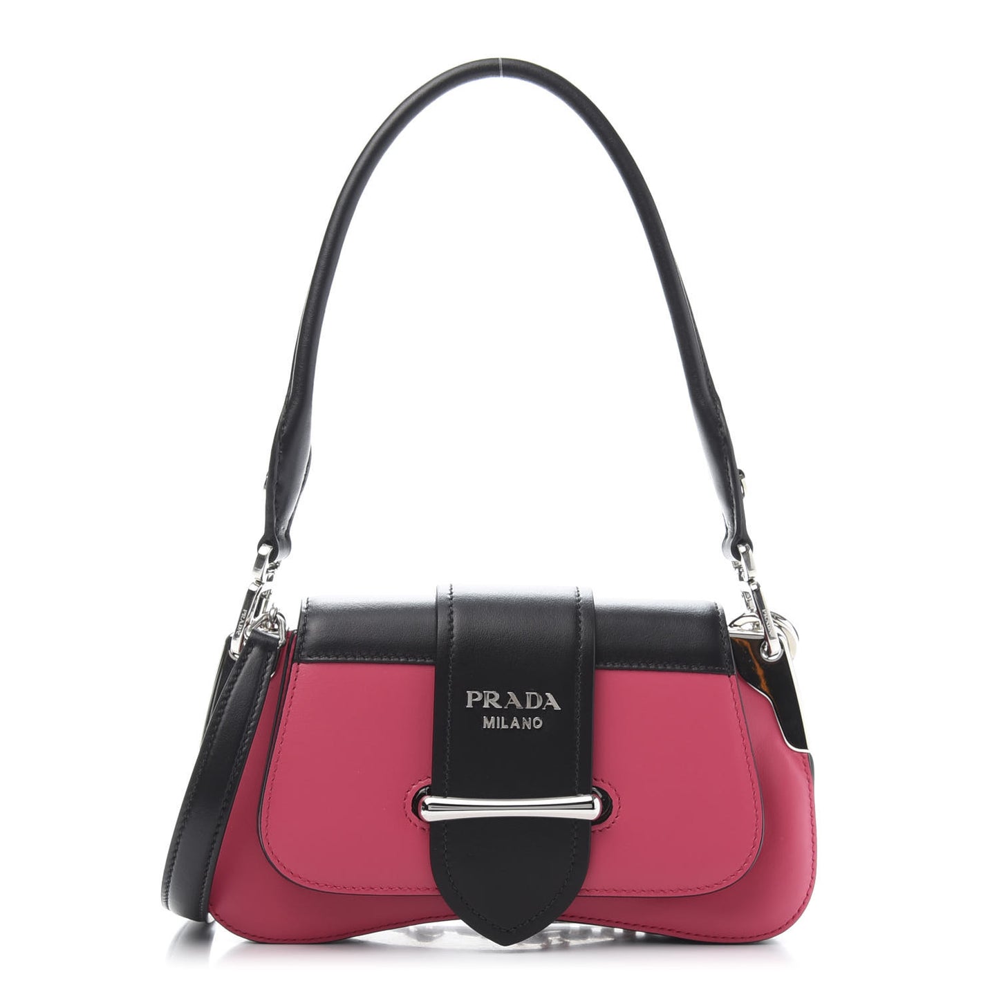 City Calfskin Small Sidonie Shoulder Bag Fuxia Black