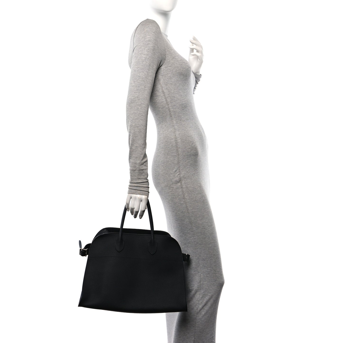 Matte Grained Calfskin Soft Margaux 15 Black