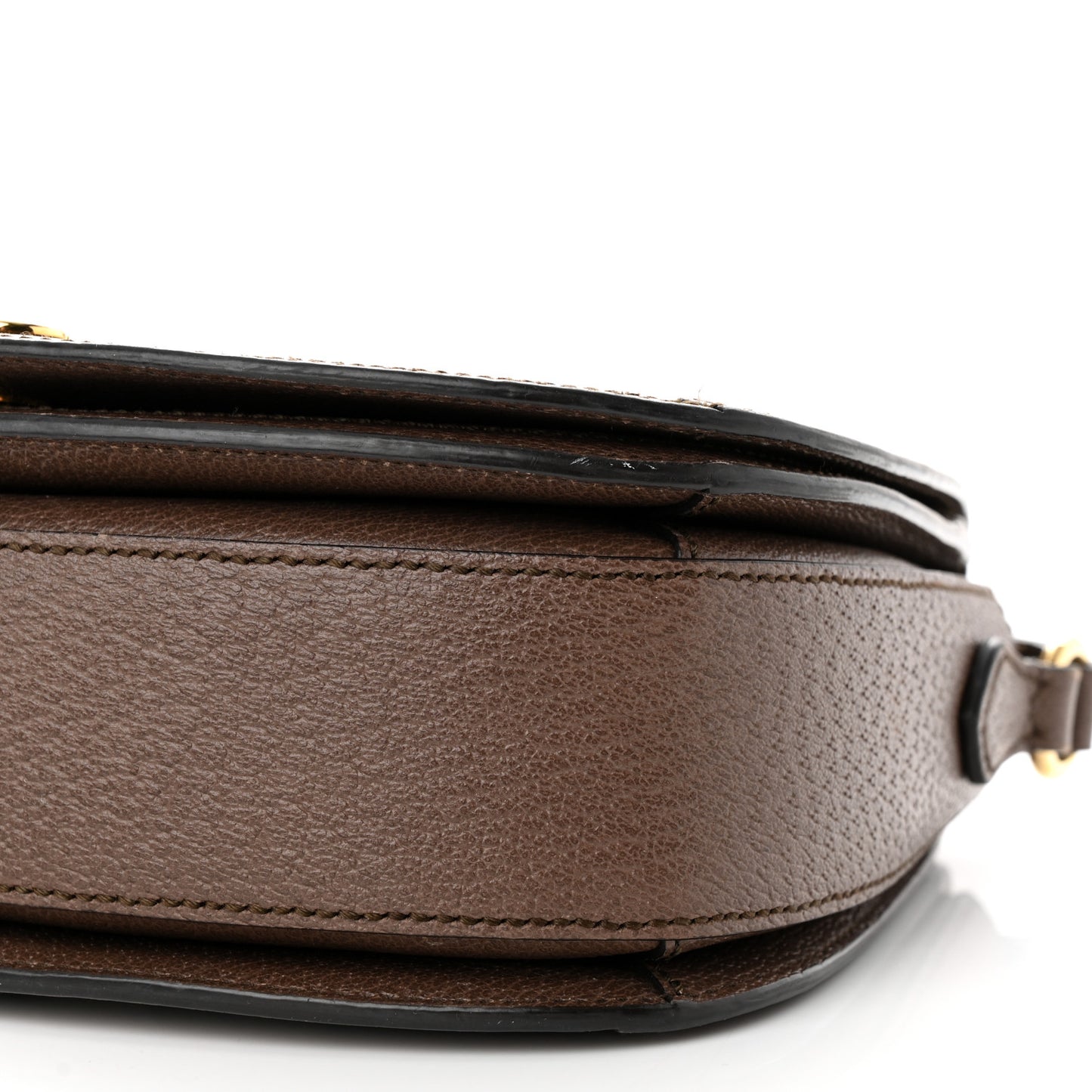 GG Supreme Monogram Web Small Ophidia Flap Messenger Bag Brown
