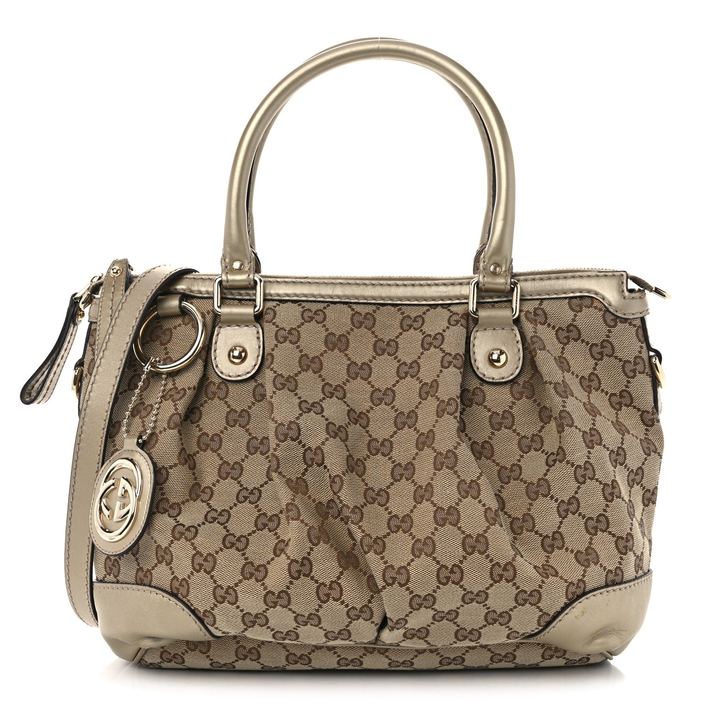 Monogram Medium Sukey Top Handle Bag Golden Beige