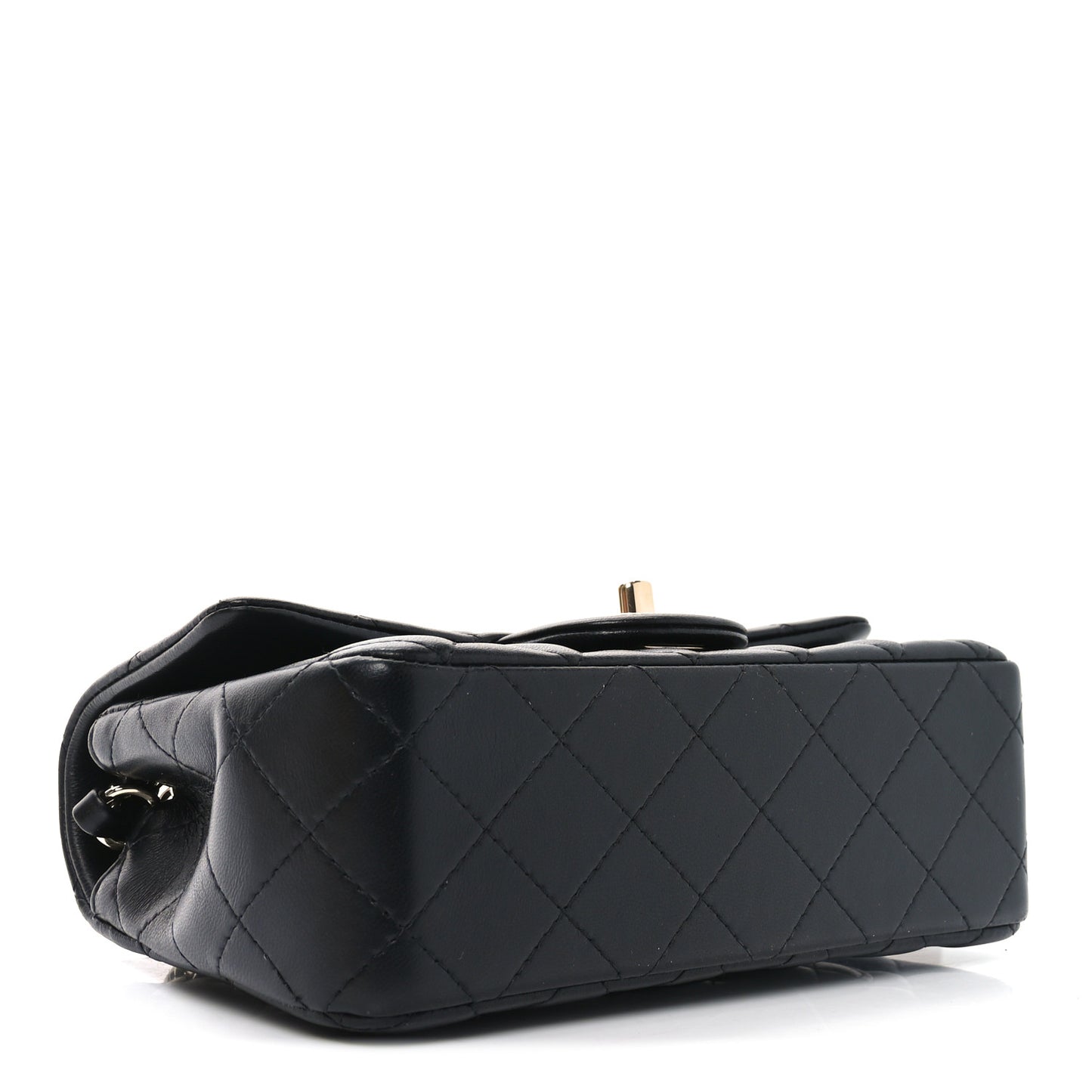 Lambskin Quilted Mini Rectangular Flap Black