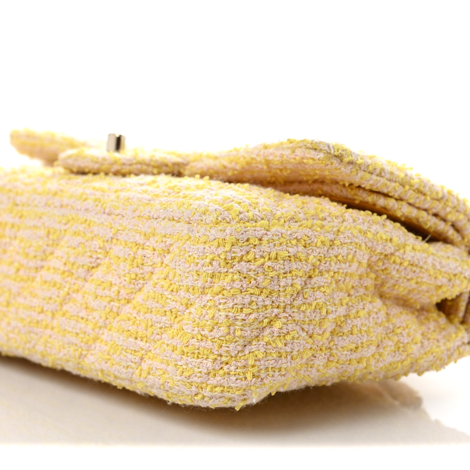Chanel Tweed Quilted Medium Double Flap Yellow 8 of 8