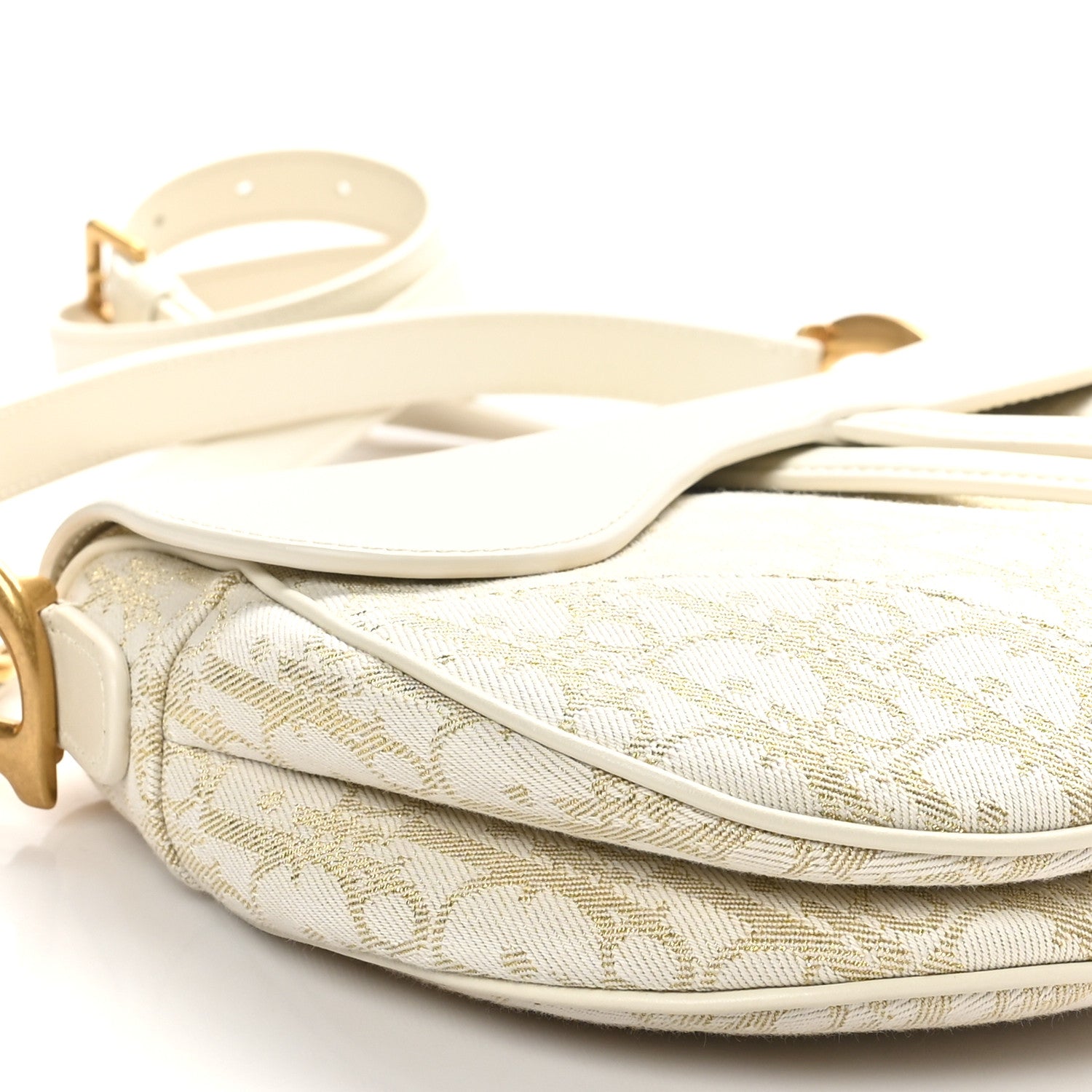 Christian Dior Oblique Smooth Calfskin Saddle Bag With Strap Latte 9 of 10