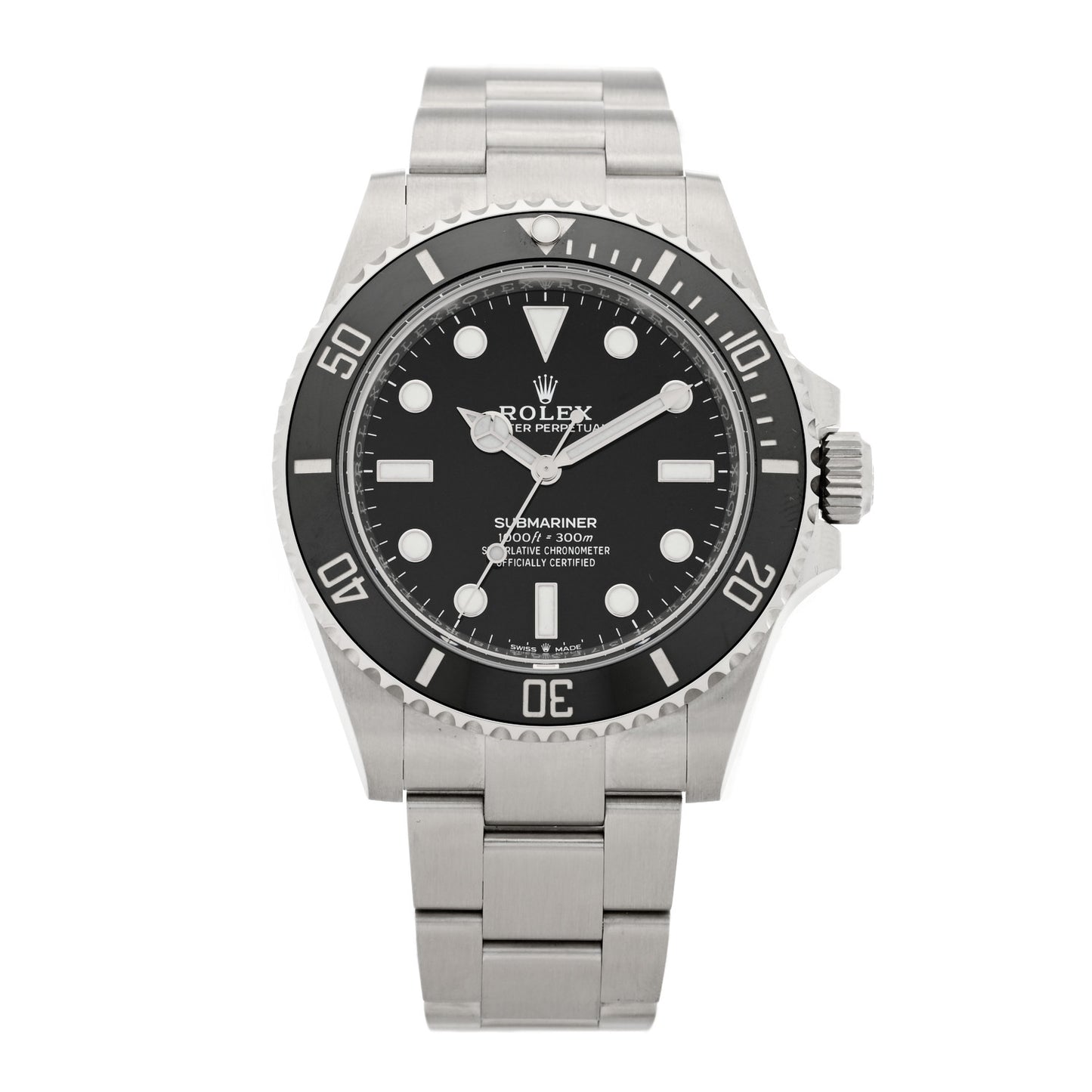 Stainless Steel 41mm Oyster Perpetual Submariner Watch Black 124060