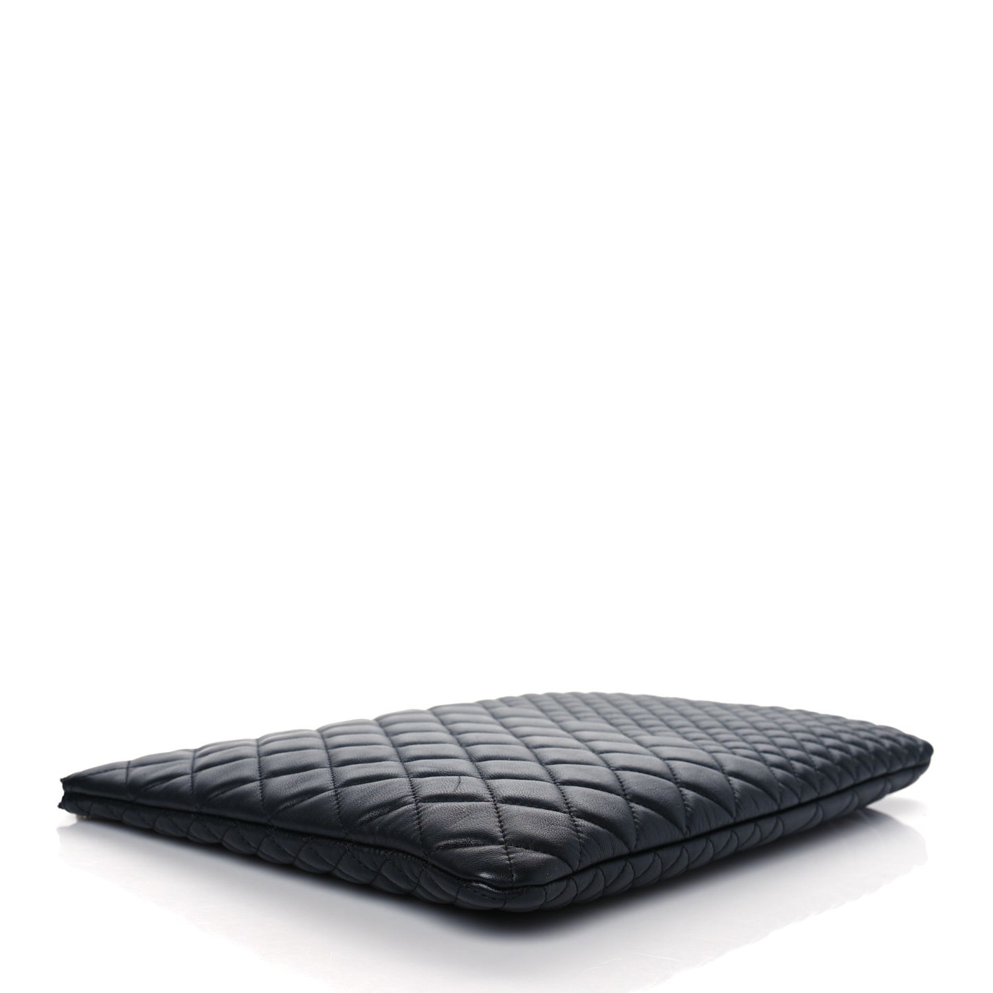 Lambskin Bi Quilted Large Cosmetic Case Black