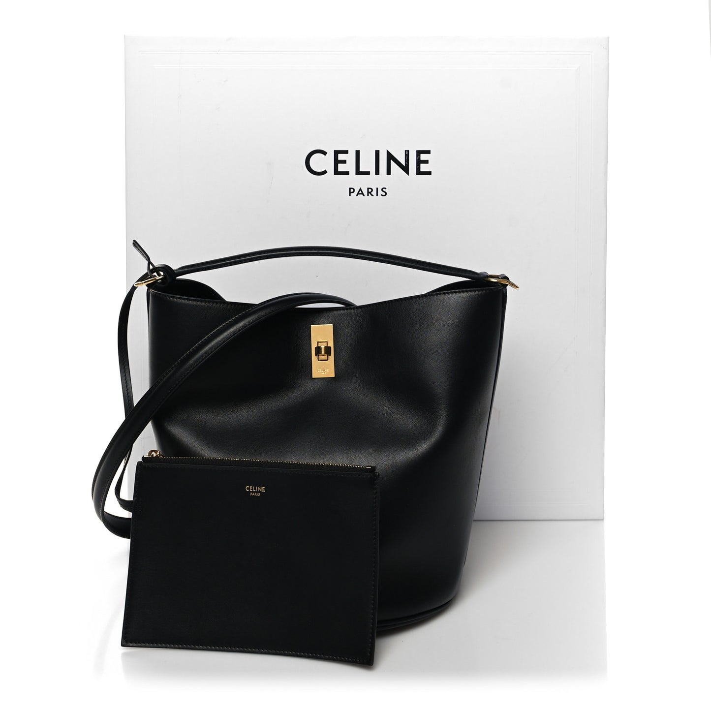 Smooth Calfskin Bucket 16 Bag Black
