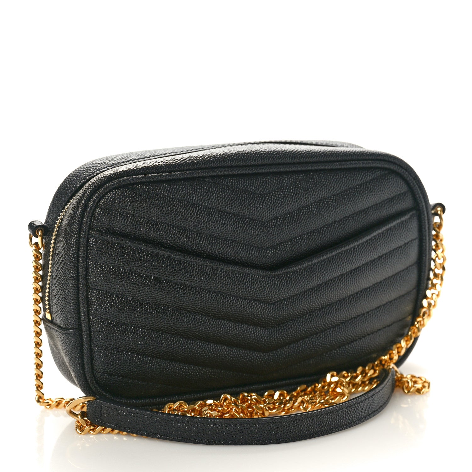 Saint Laurent Grain De Poudre Matelasse Monogram Mini Lou Camera Bag Black 3 of 11