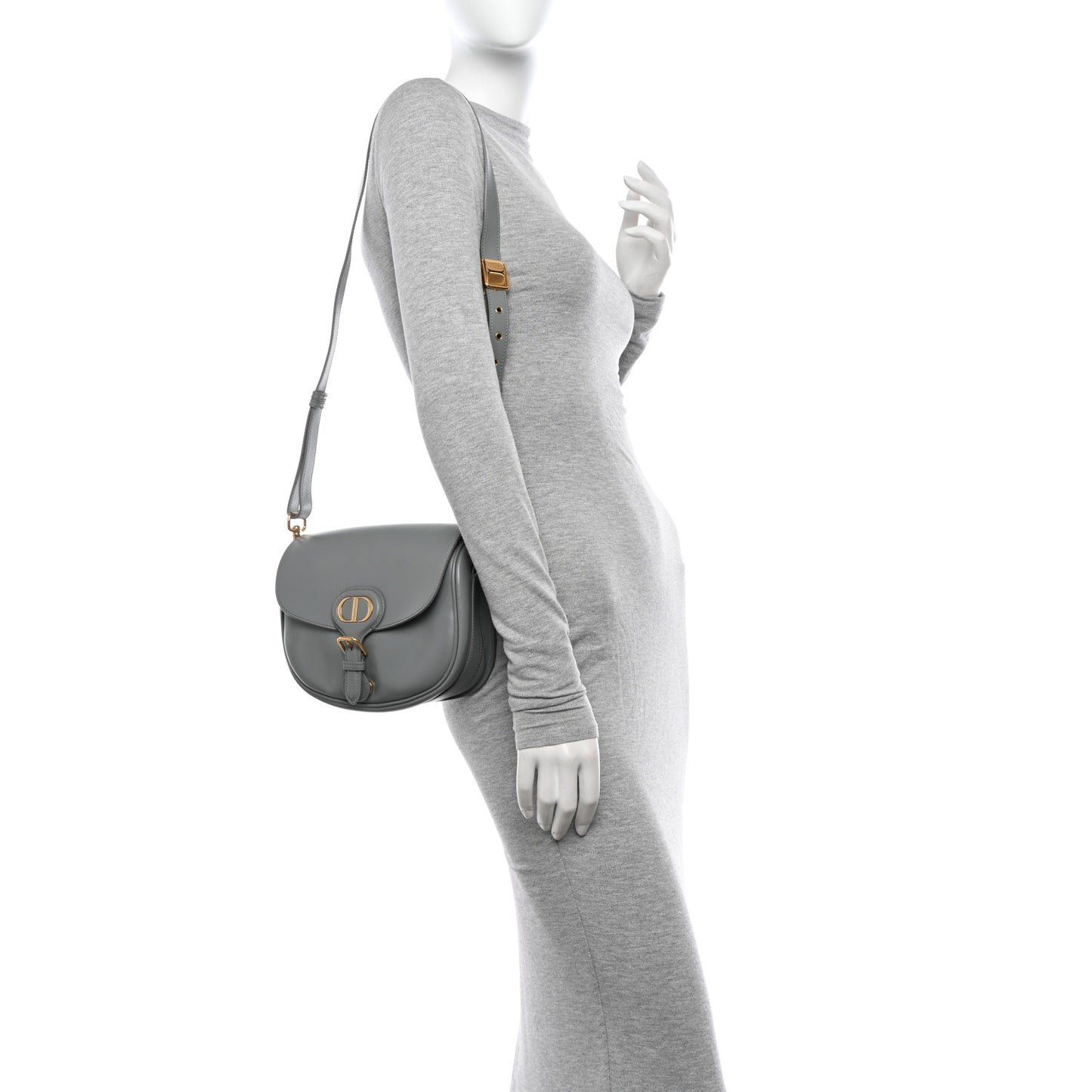Box Calfskin Medium Bobby Flap Gray