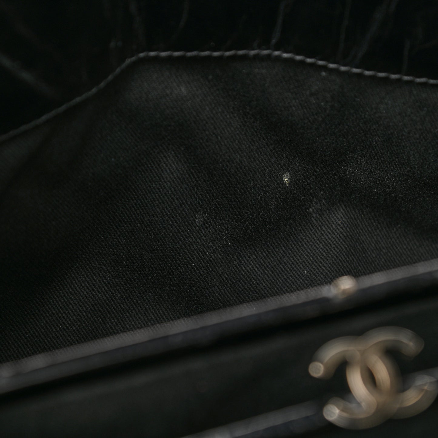 Patent Quilted Medium Just Mademoiselle Bowling Bag Black