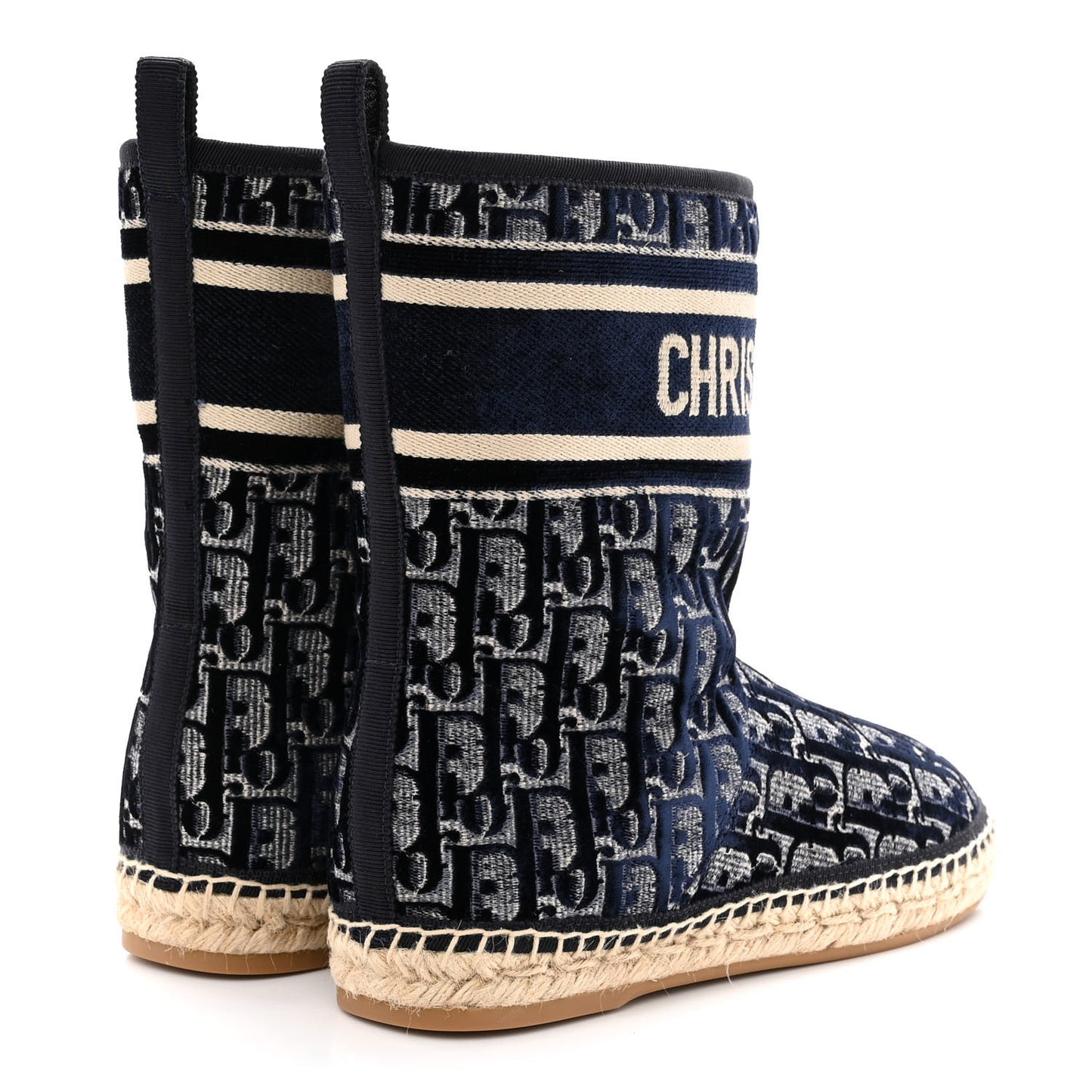 Velvet Oblique Granville Espadrille Boots 35.5 Deep Blue