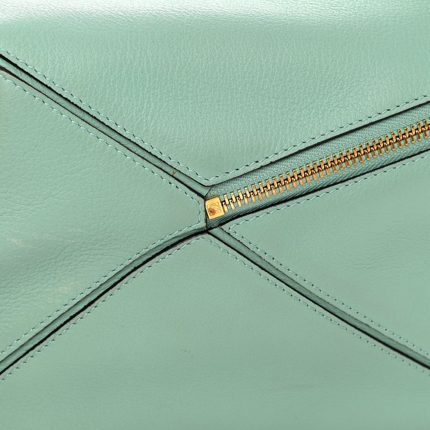Calfskin Medium Puzzle Bag Sea Water Green