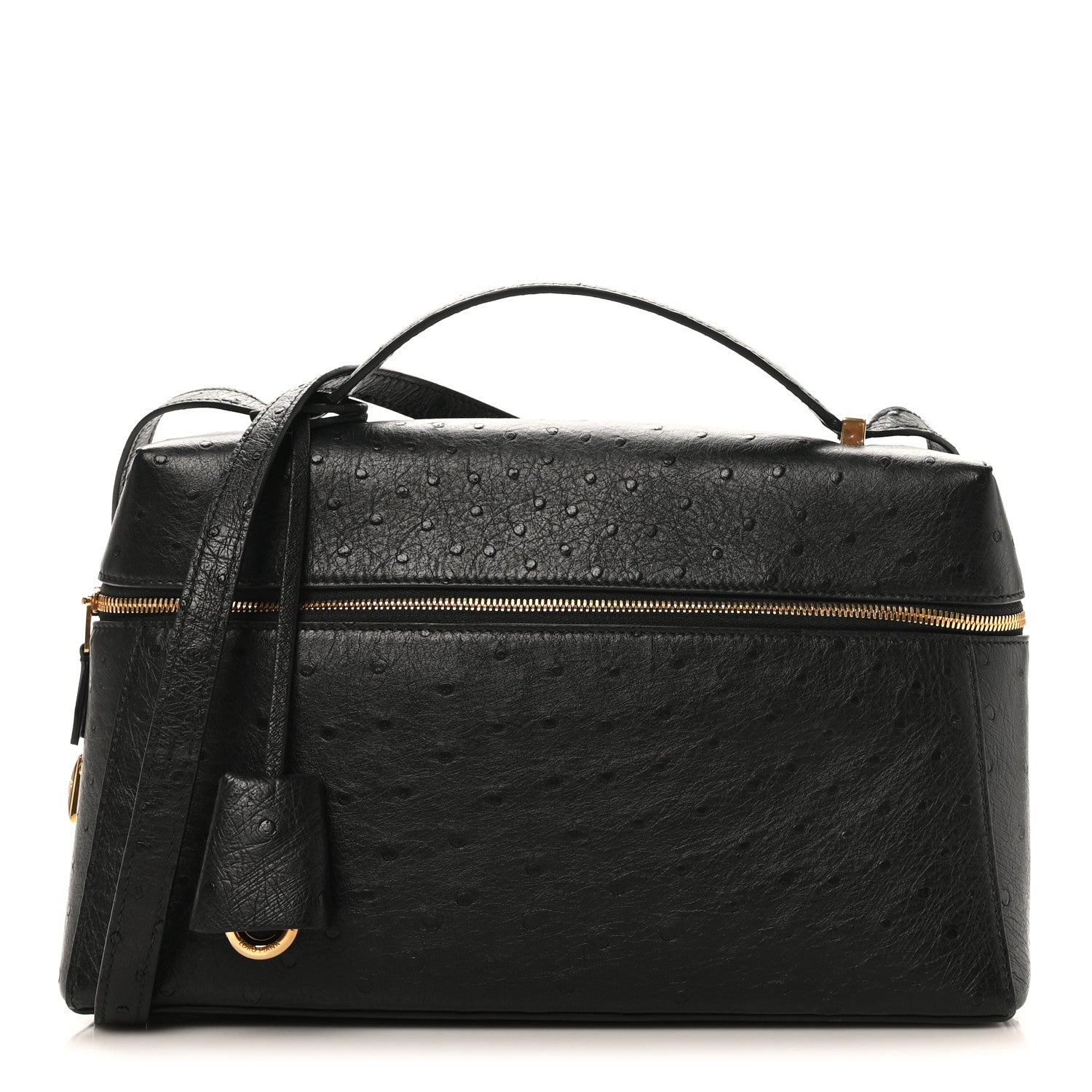 Loro Piana Ostrich Extra Bag L27 Black 1830470 – FASHIONPHILE