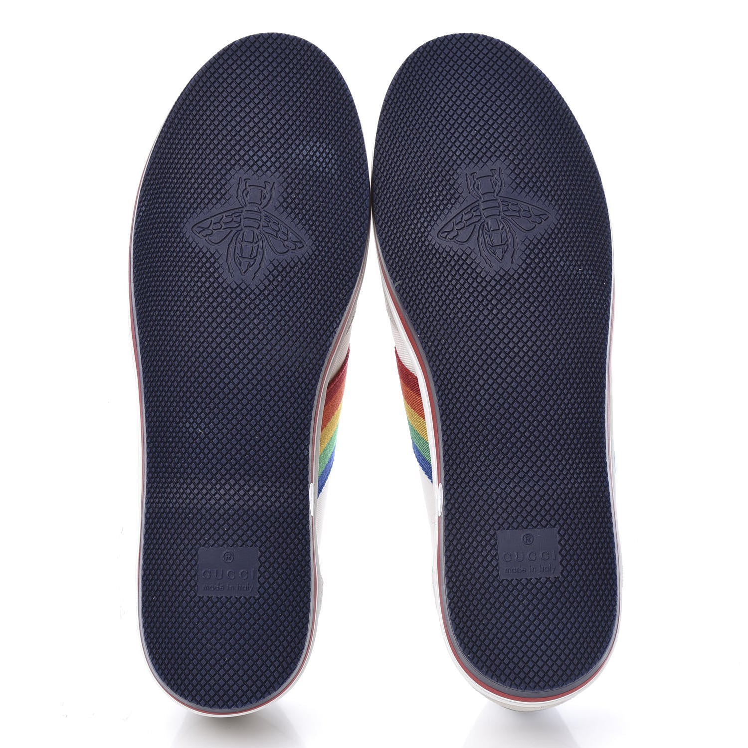Gucci Suede Rainbow Womens G74 Sneakers 37 White 6 of 9