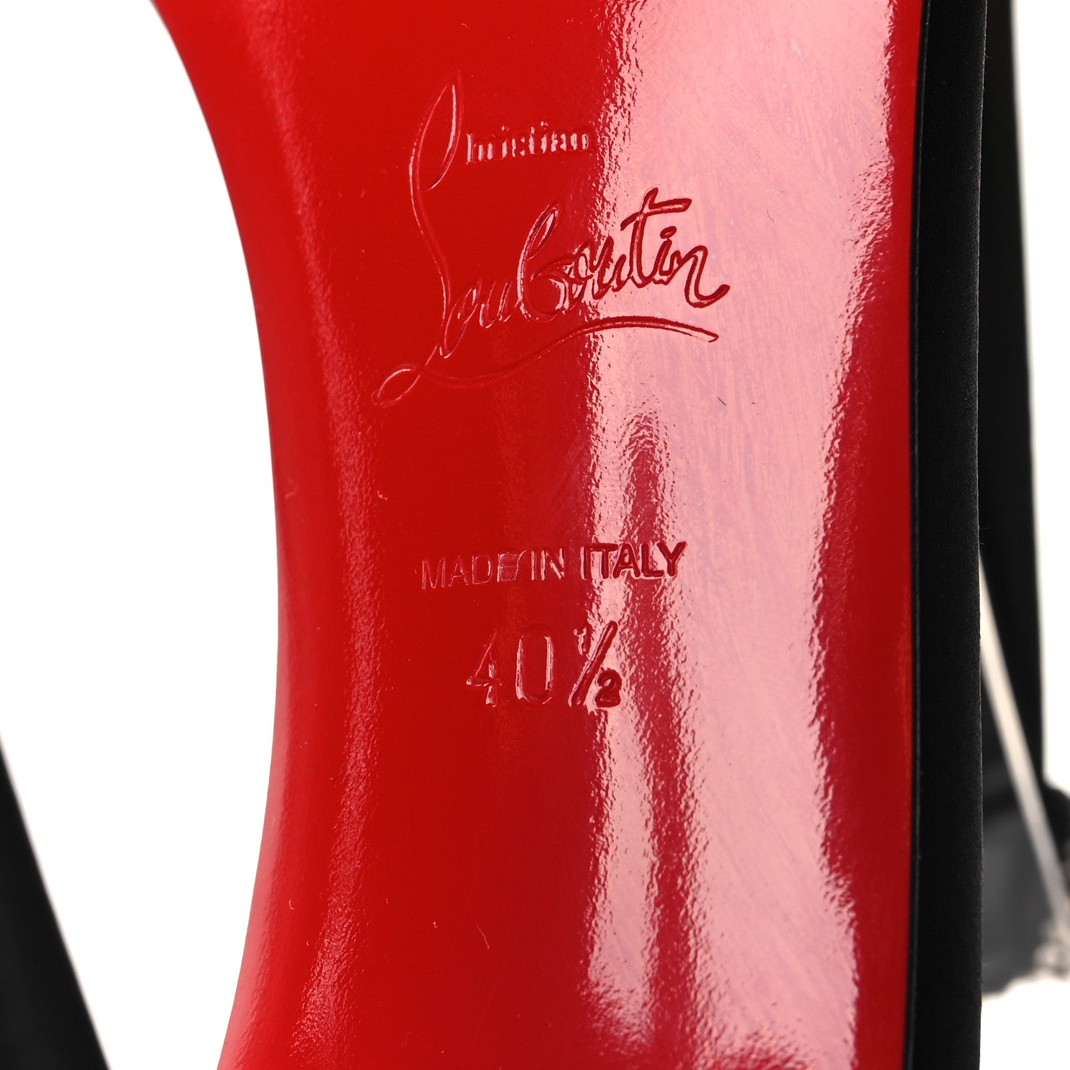 Christian Louboutin Satin Crepe Strass T Cab 100 T-Strap Sandals 40.5 Black 6 of 7