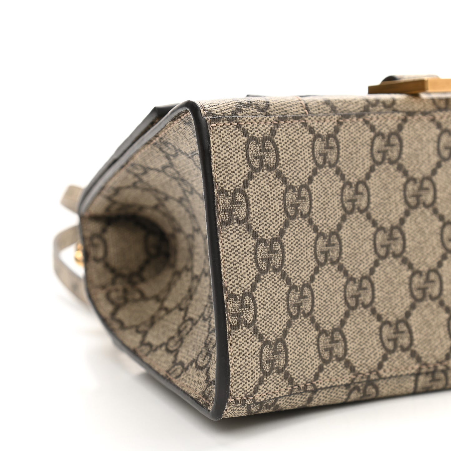 X GUCCI GG Supreme Monogram Small Hourglass Top Handle Bag Beige Ebony