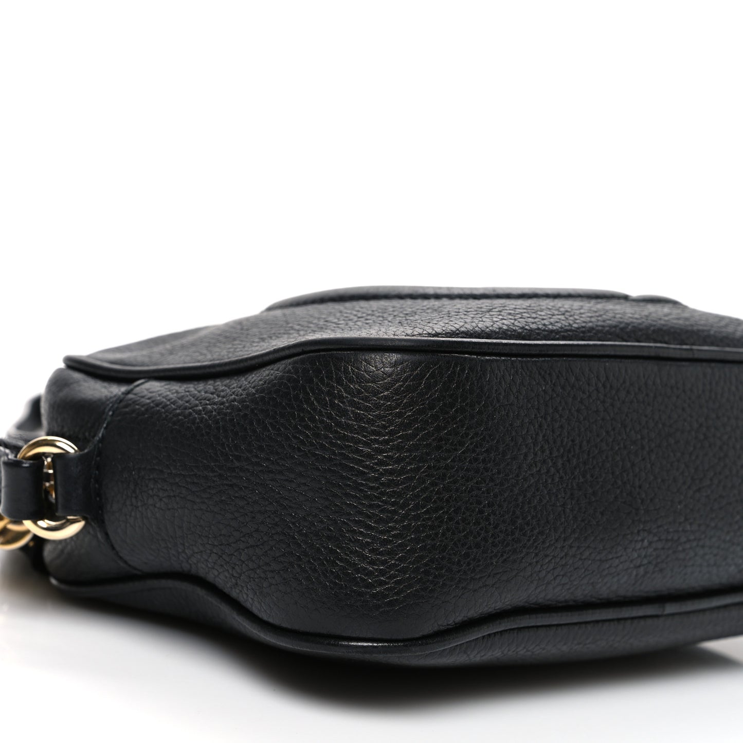 Pebbled Calfskin Small Soho Disco Bag Black