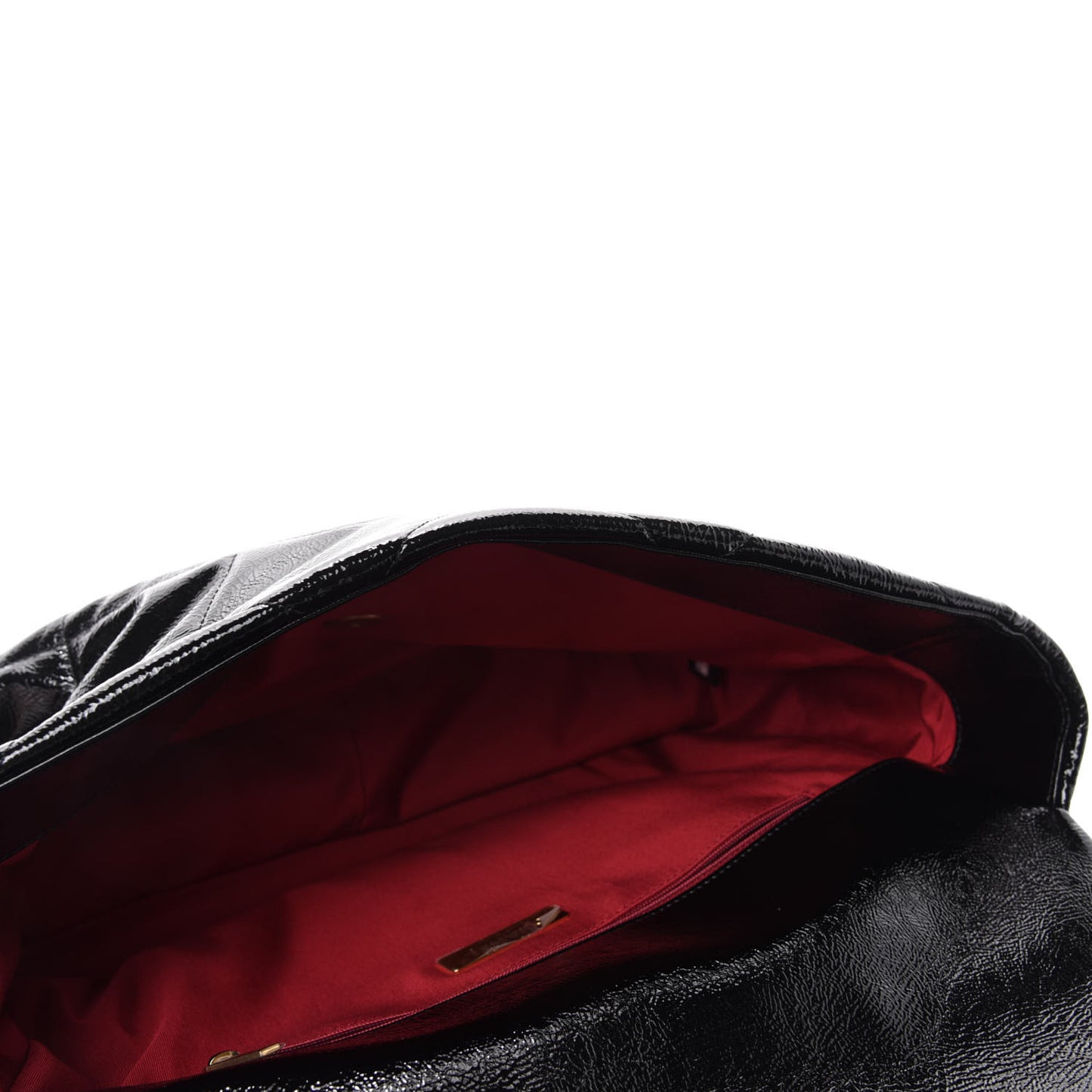 Shiny Crumpled Calfskin Quilted Maxi 19 Flap Black