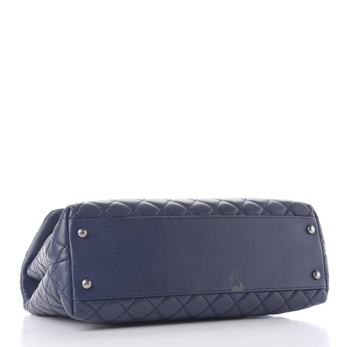 Caviar Quilted Medium Coco Handle Flap Navy Blue