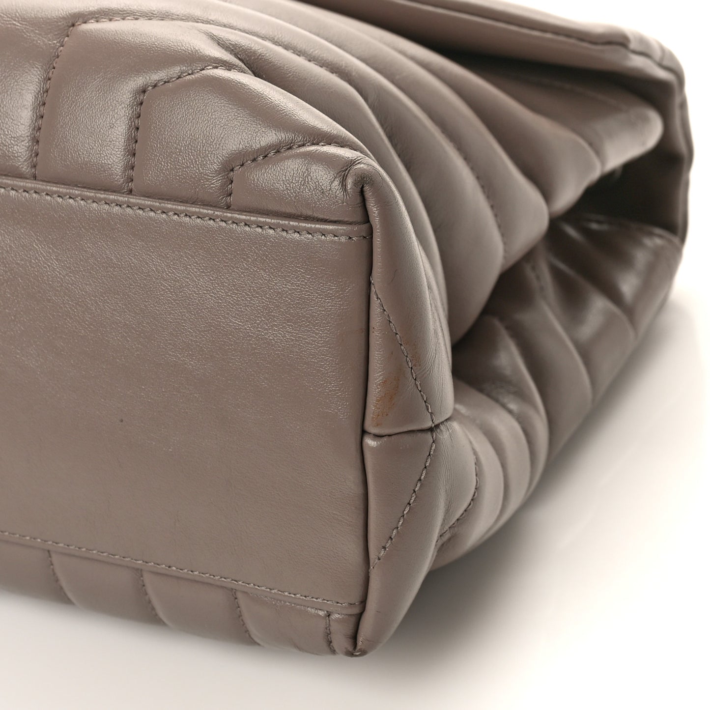 Calfskin Y Quilted Monogram Medium Loulou Chain Satchel Taupe