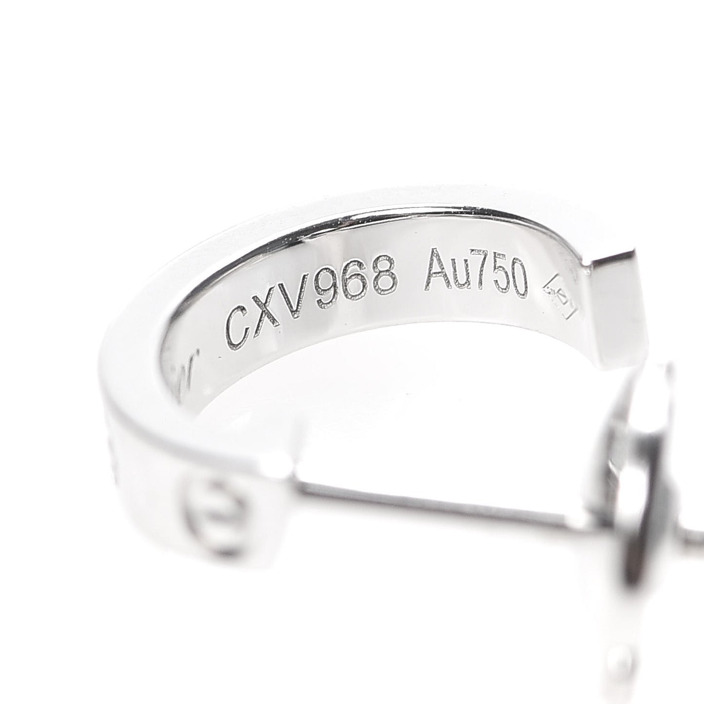 18K White Gold Small LOVE Hoop Earrings