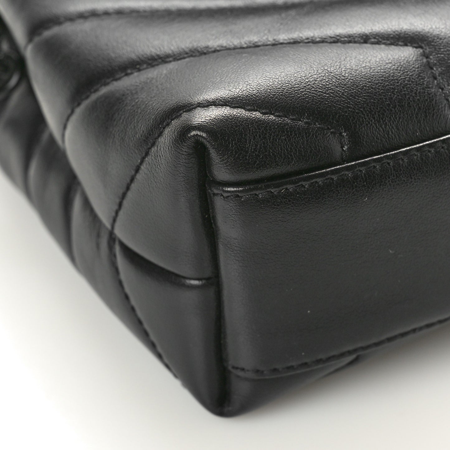 Calfskin Y Quilted Monogram Monochrome Toy Loulou Crossbody Bag Black