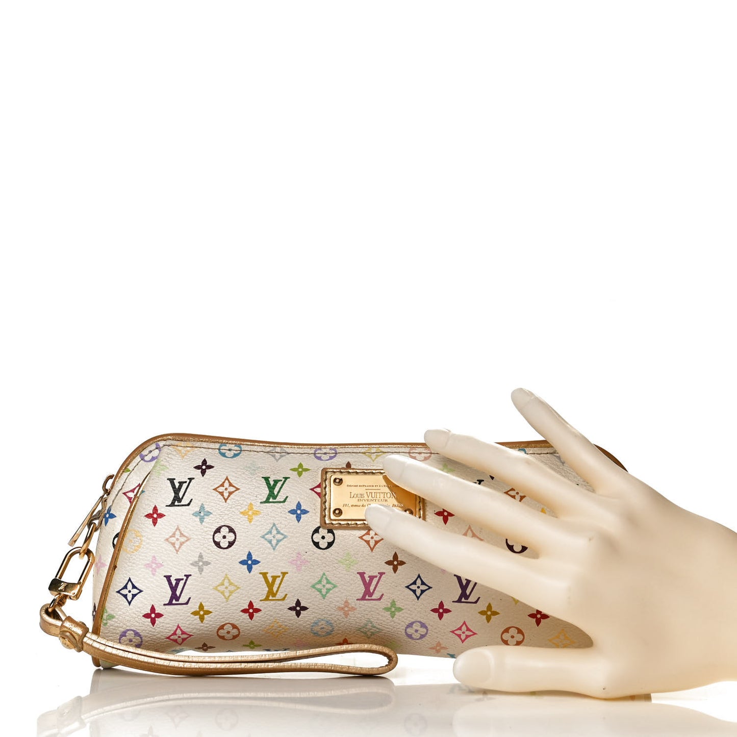 Monogram Multicolor Kate Clutch White