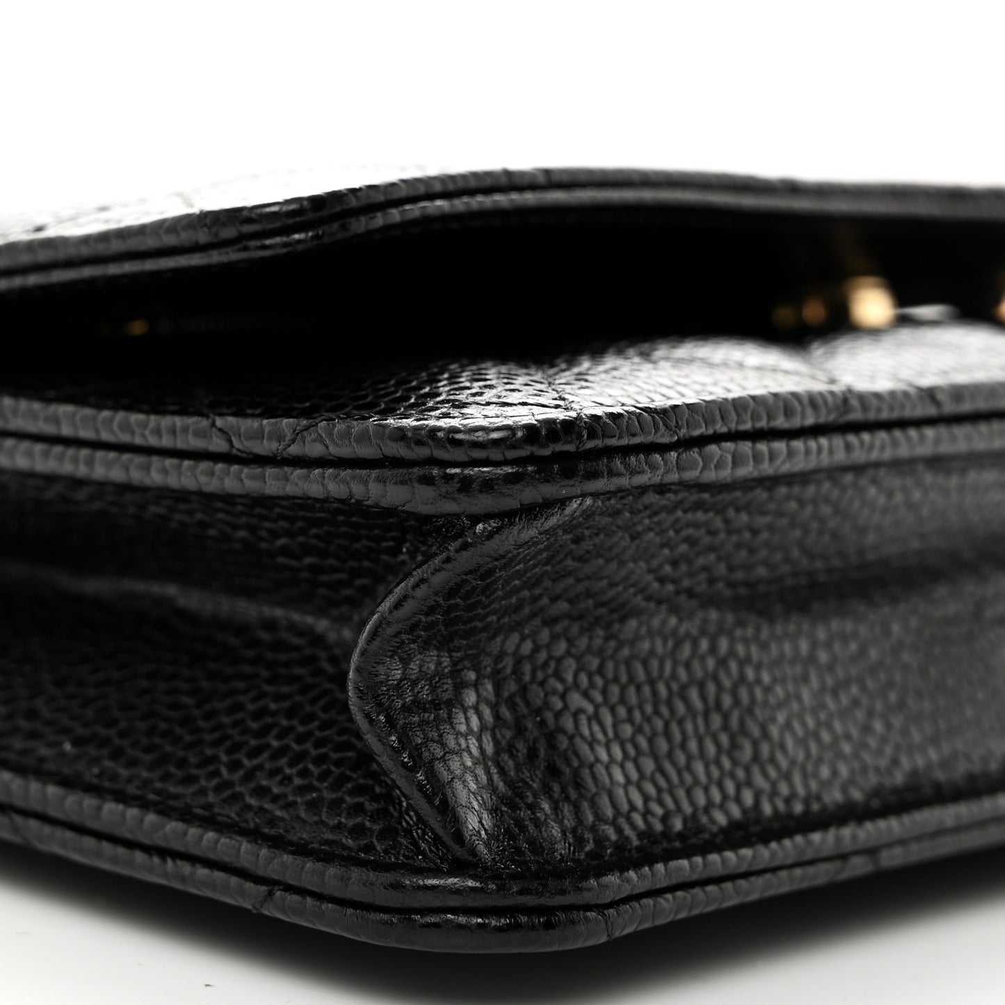 Caviar Quilted Wallet on Chain WOC Black