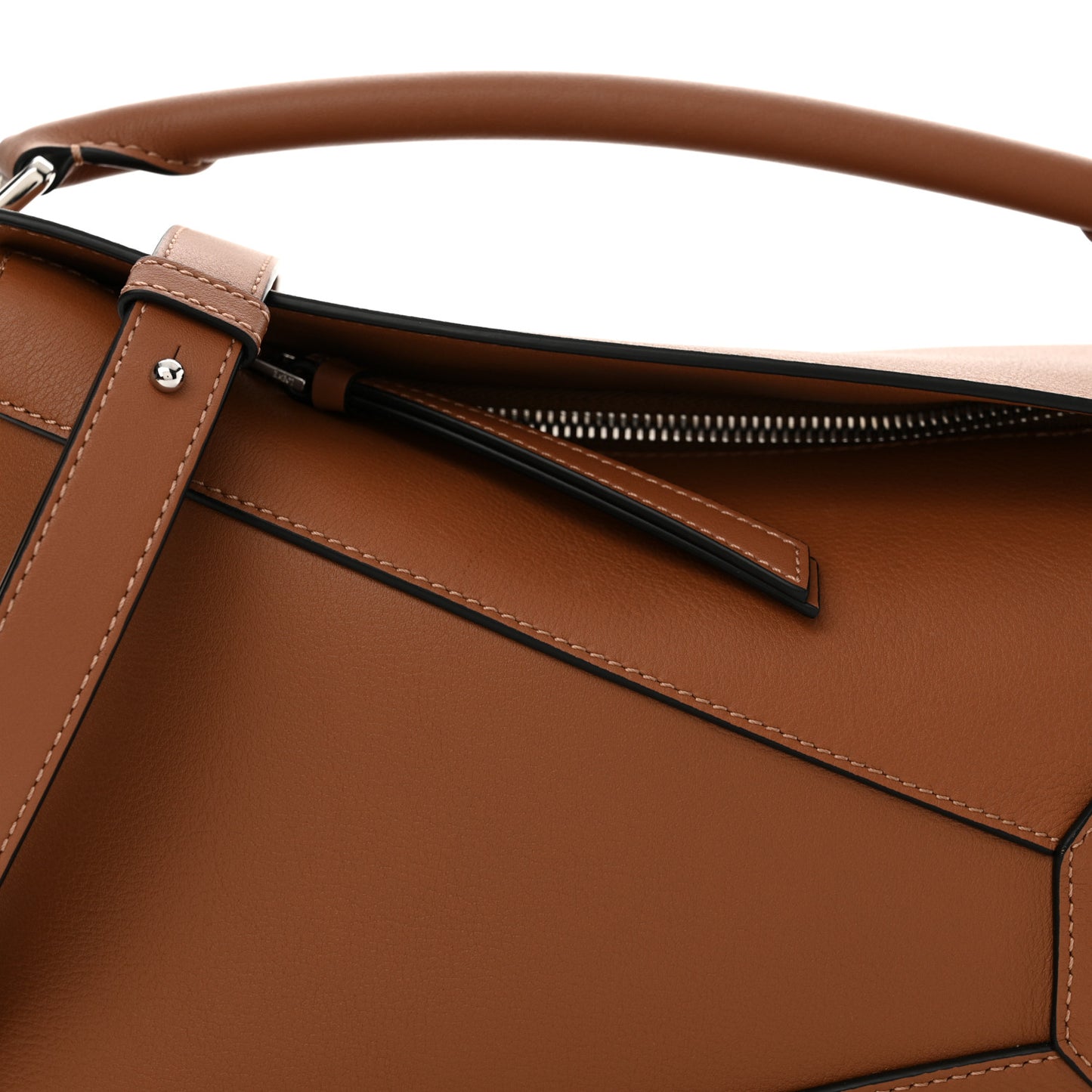 Calfskin Small Puzzle Edge Bag Tan
