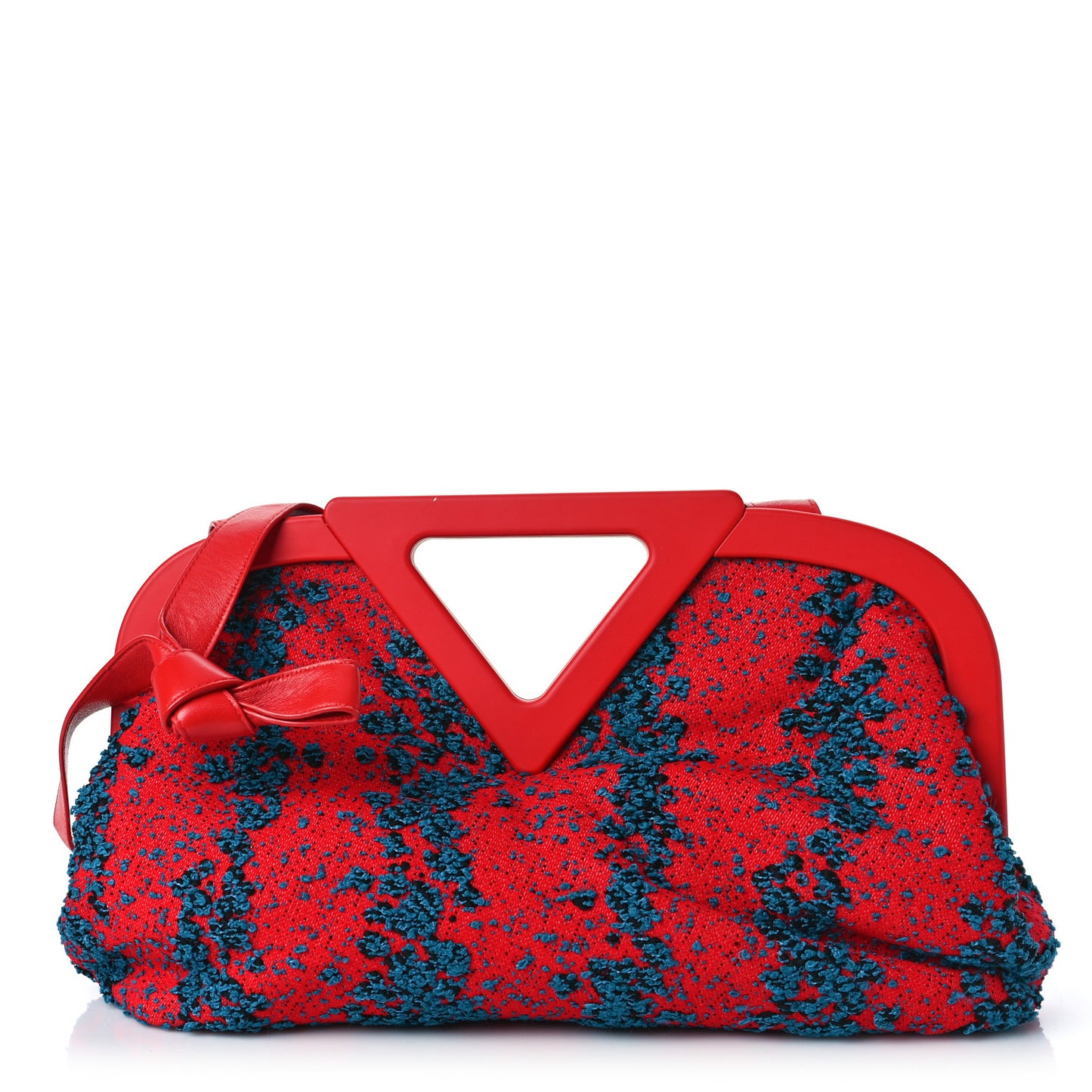 Textured Fabric Medium The Point Triangle Bag Red