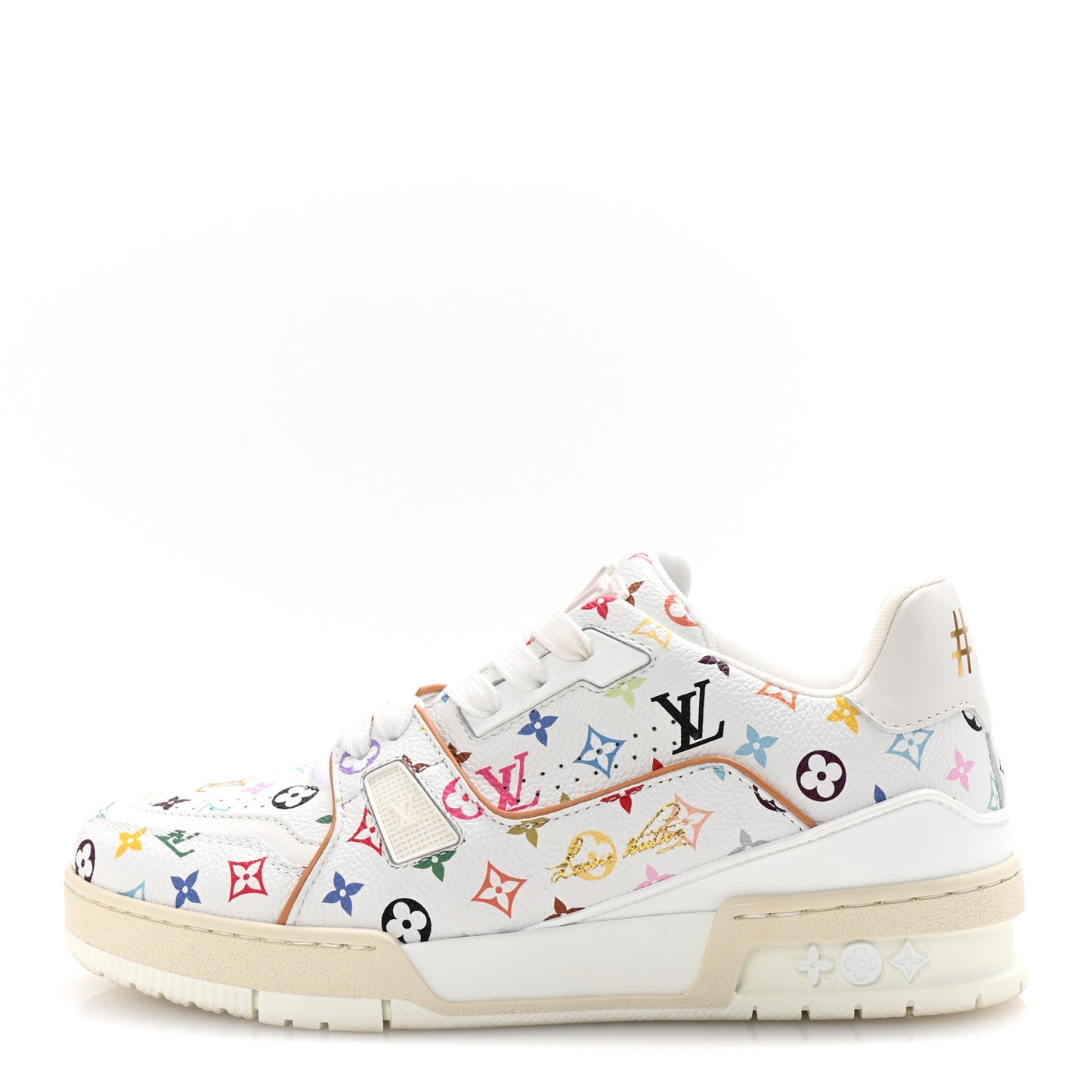 LV X TM Calfskin Monogram Multicolor Womens LV Trainer Sneakers 38.5 White
