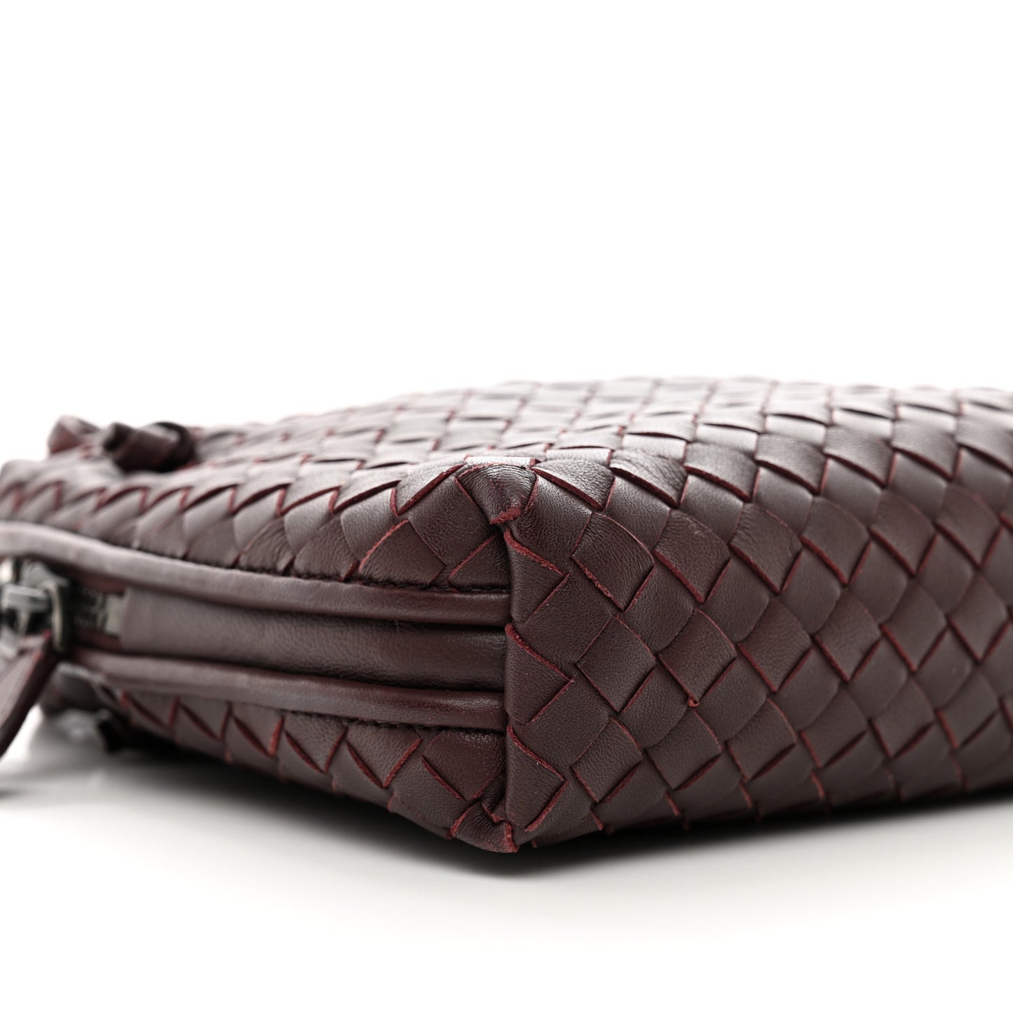 Nappa Intrecciato Nodini Crossbody Messenger Burgundy