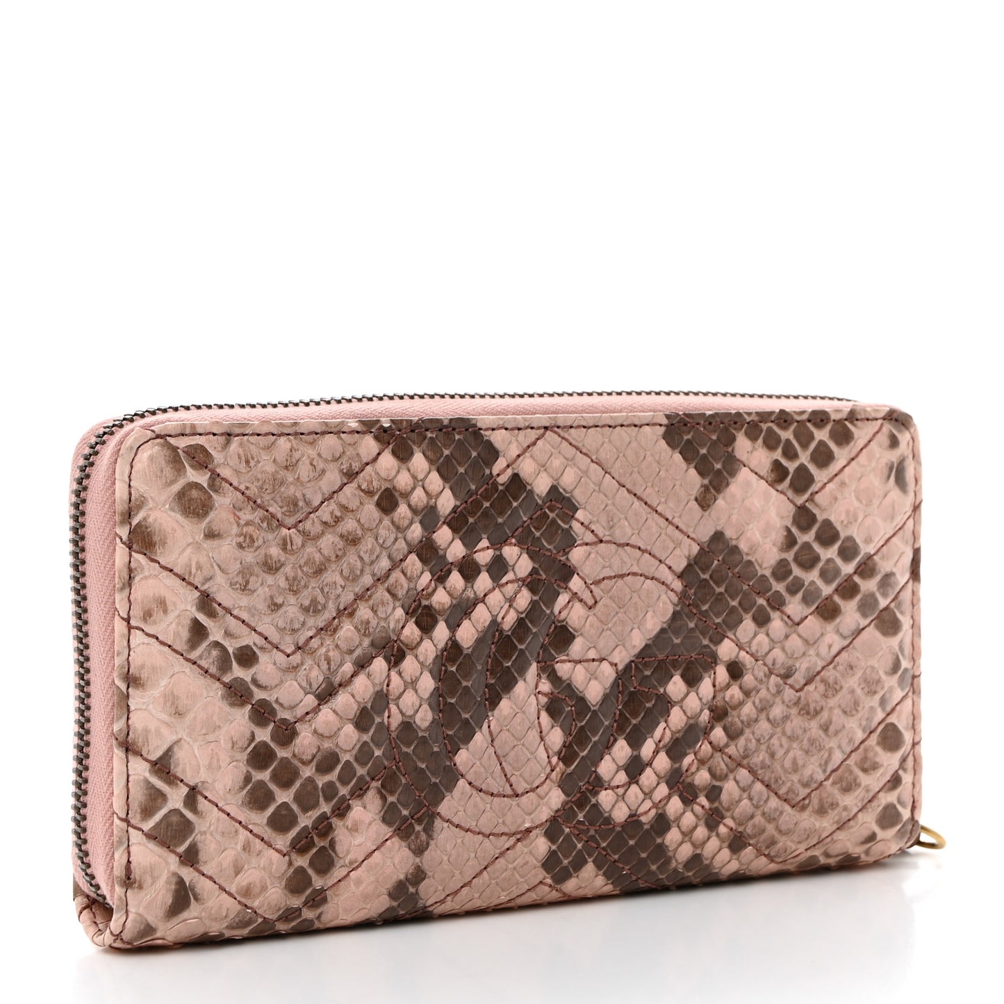 Snakeskin Matelasse GG Marmont Zip Around Wallet