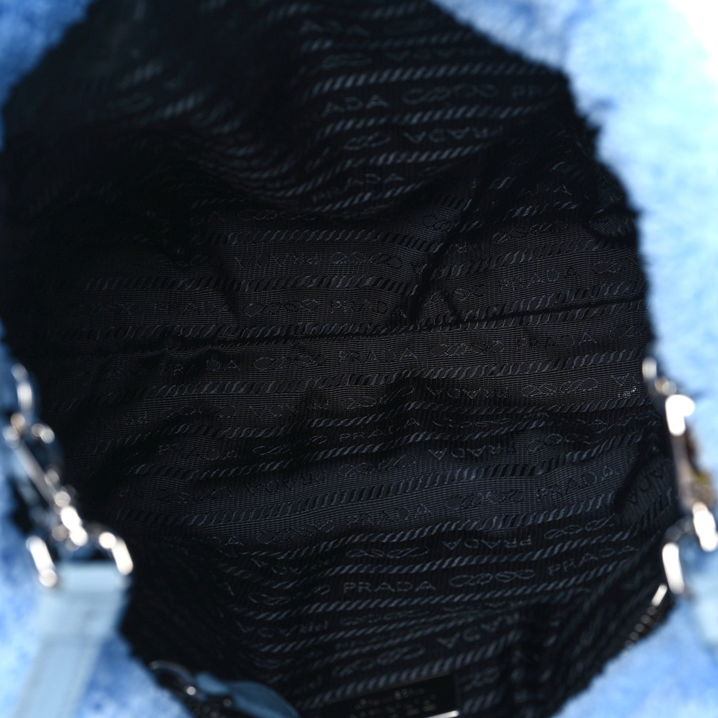 Terry Cloth Small Tote Bag Celeste Black