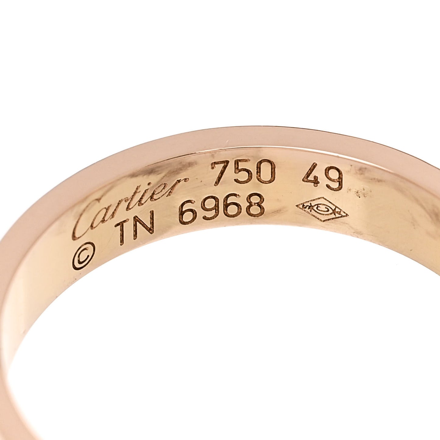 18K Pink Gold 3.5mm LOVE Wedding Band Ring 49 5