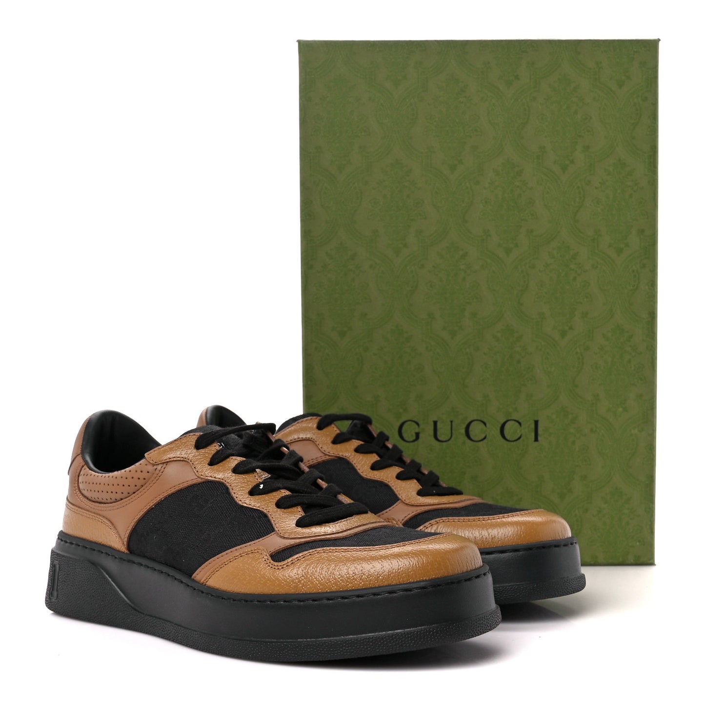 Textured Dollar Calfskin Monogram Perforated Mens Interlocking G 55mm Sneakers 8.5 Khaki Beige Black