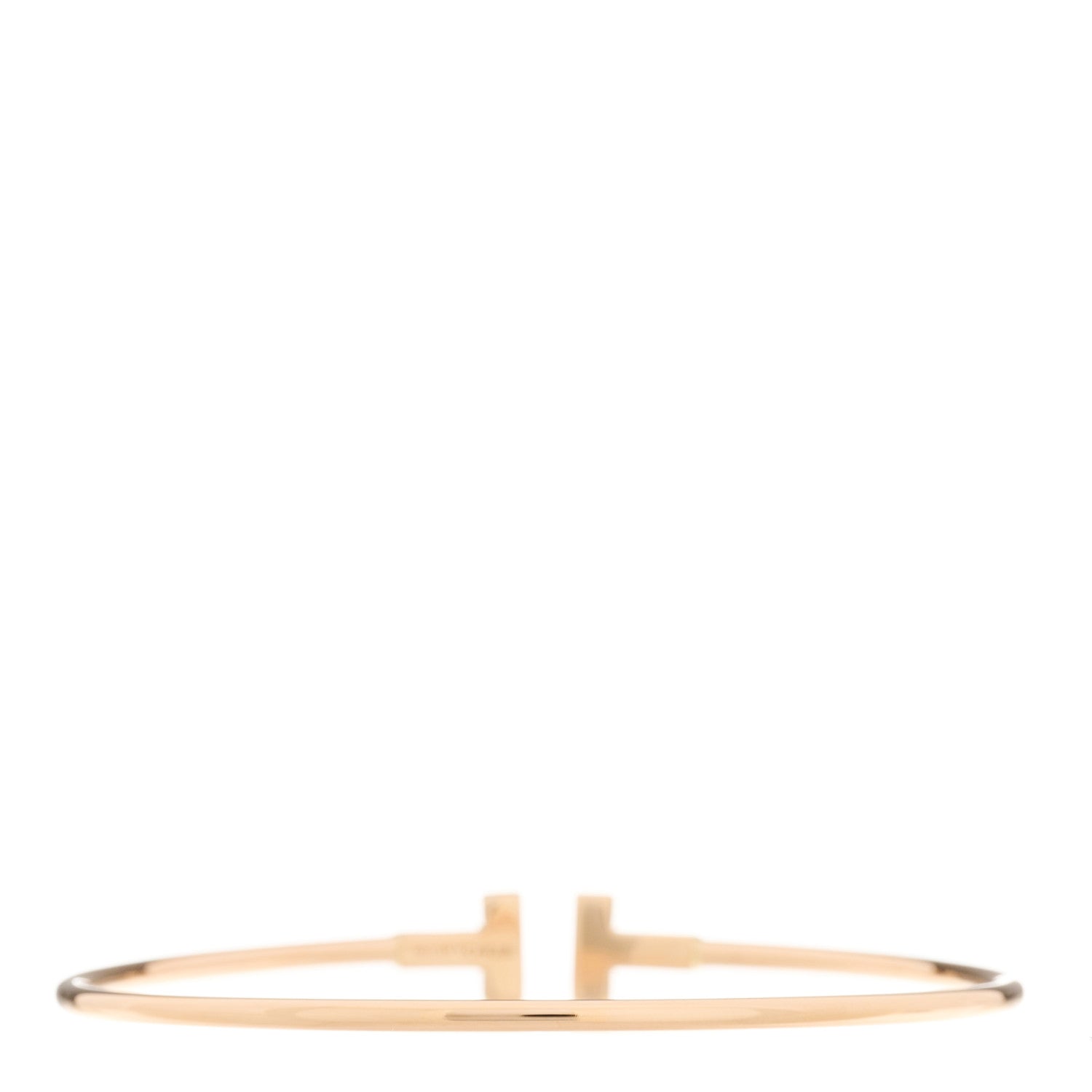 Tiffany 18K Rose Gold Narrow T Wire Bracelet 2 of 4