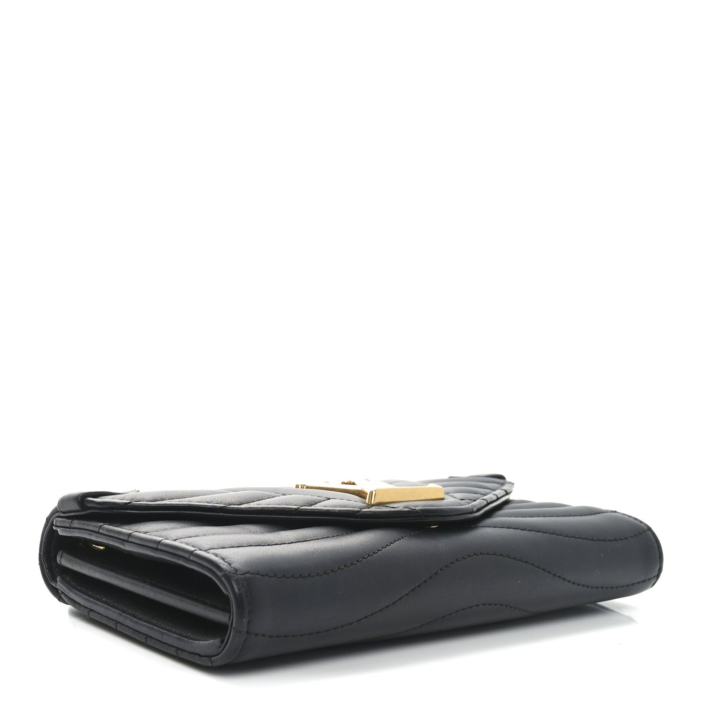 Calfskin New Wave Long Wallet Black