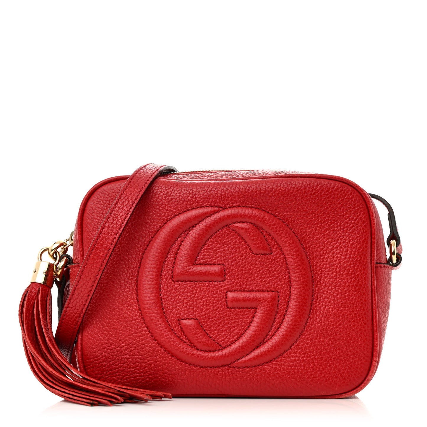 Pebbled Calfskin Small Soho Disco Bag Tabasco Red