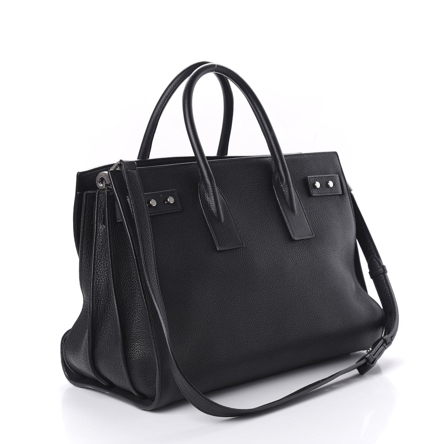 Grained Calfskin Medium Souple Sac De Jour Black